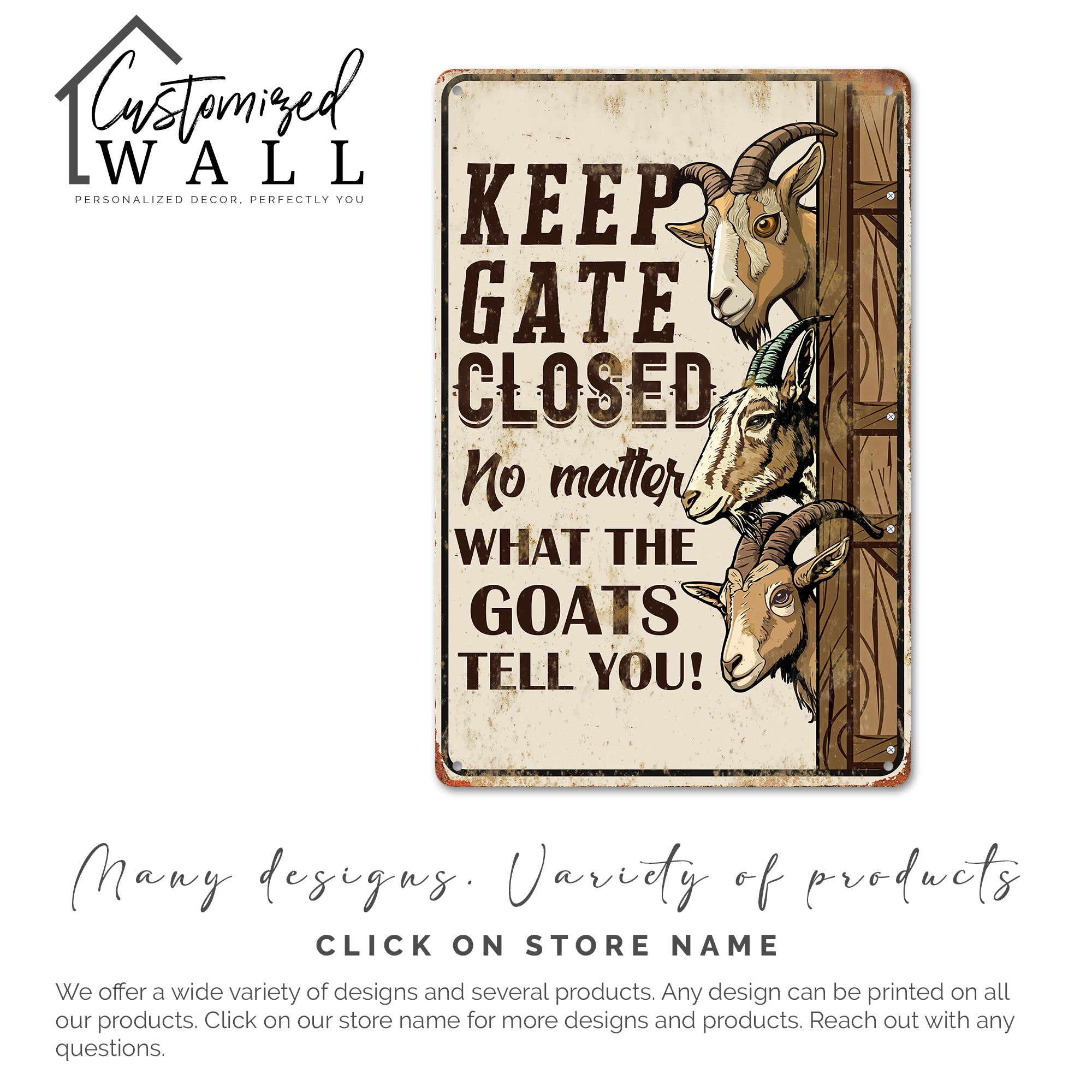 "Rustic Metal Goat Keeper Sign - Personalized Farmhouse Decor for Animal Lovers and Homesteaders - Customizable Gift for Farmers" - Image 4