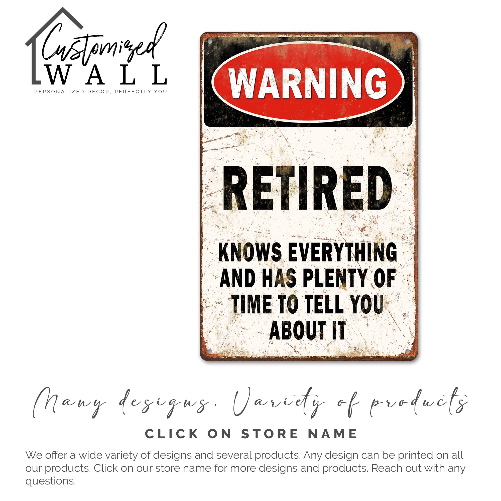 Personalized "Retired Knows Everything" Metal Sign - Custom Handmade Retirement Gift for Dad, Mom, or Grandparents - Image 6