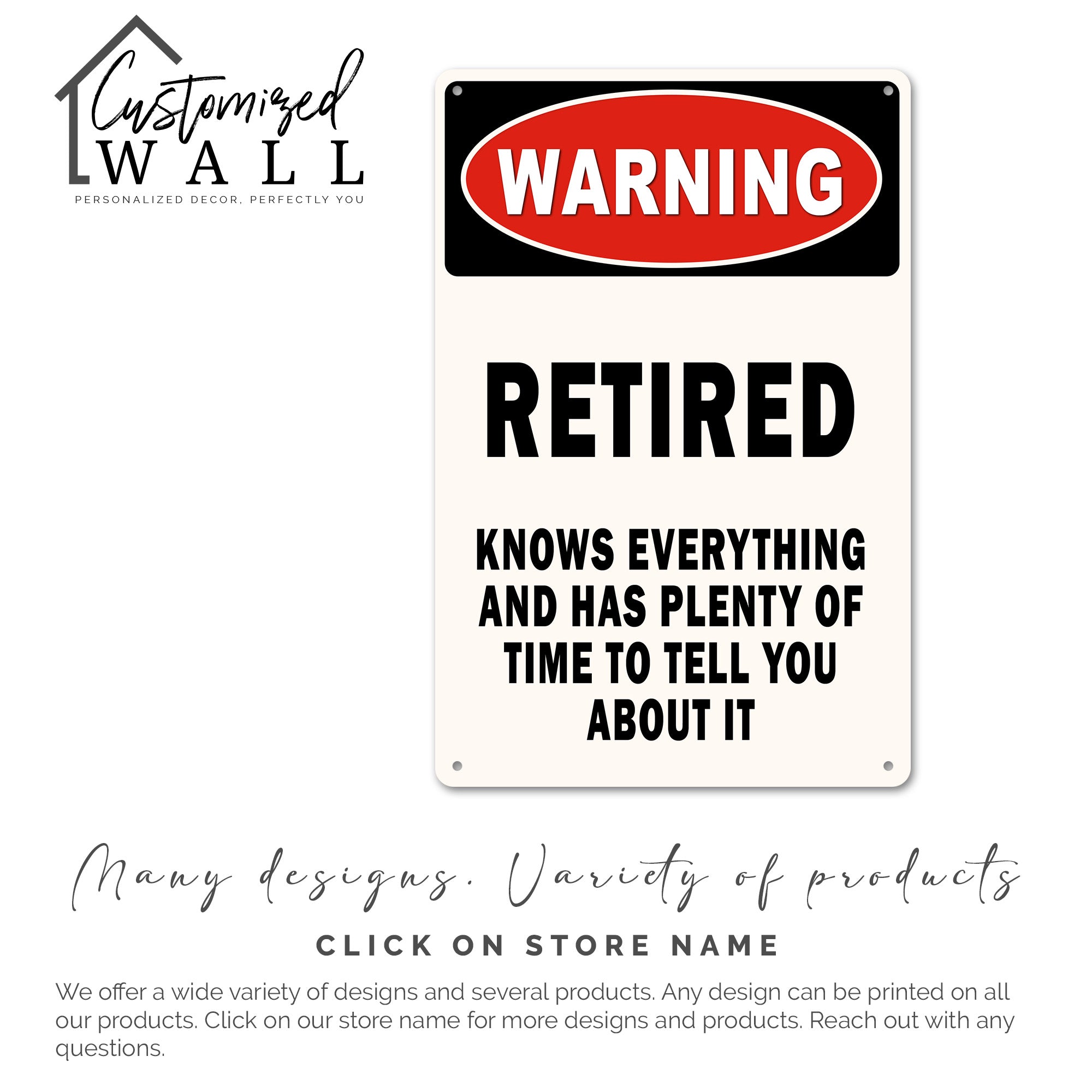 Personalized "Retired Knows Everything" Metal Sign - Custom Handmade Retirement Gift for Dad, Mom, or Grandparents - Image 7