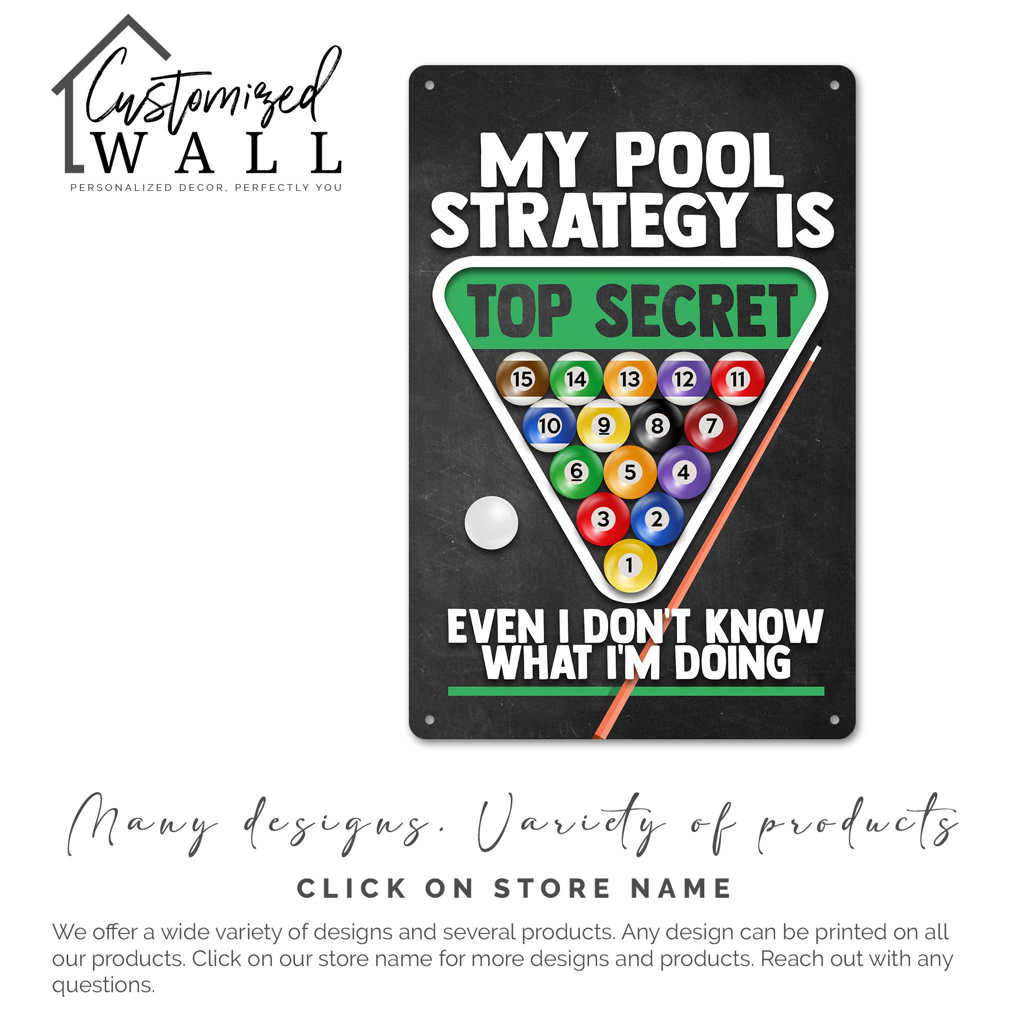 Personalized Rustic Pool Strategy Metal Sign – Perfect Gift for Pool Enthusiasts, Handmade Vintage Look - Image 7