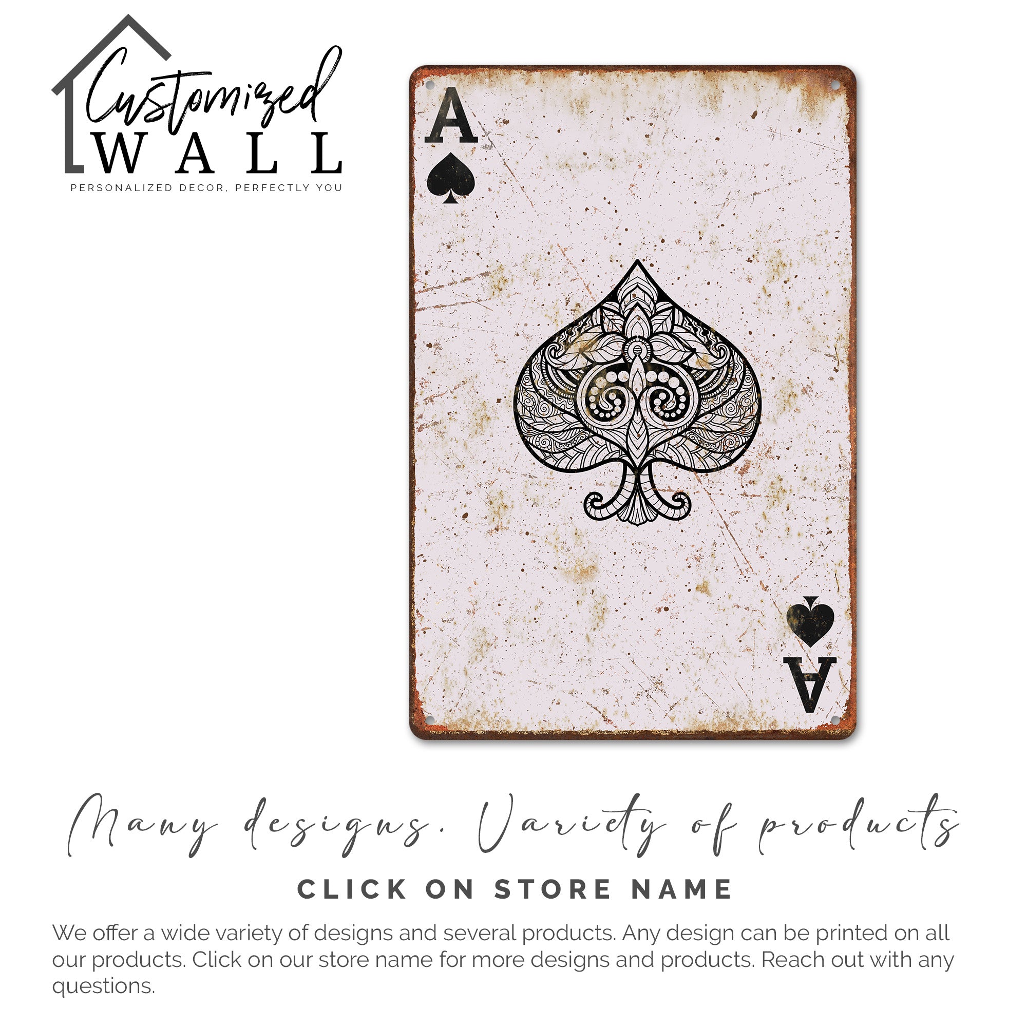 Personalized Ace of Spades Metal Sign - Rustic Wall Art for Card Lovers - Perfect Custom Gift for Special Occasions - Image 6