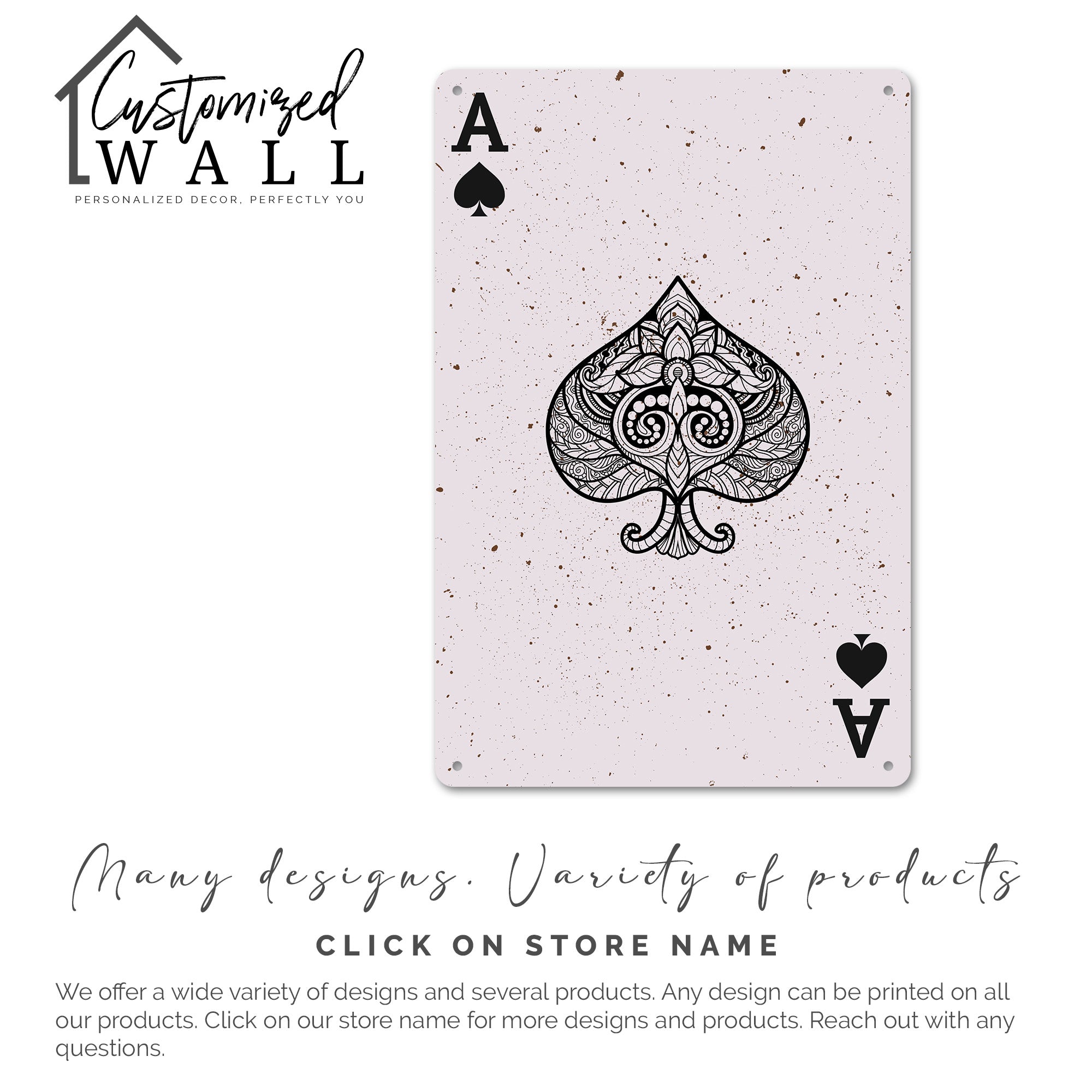 Personalized Ace of Spades Metal Sign - Rustic Wall Art for Card Lovers - Perfect Custom Gift for Special Occasions - Image 7