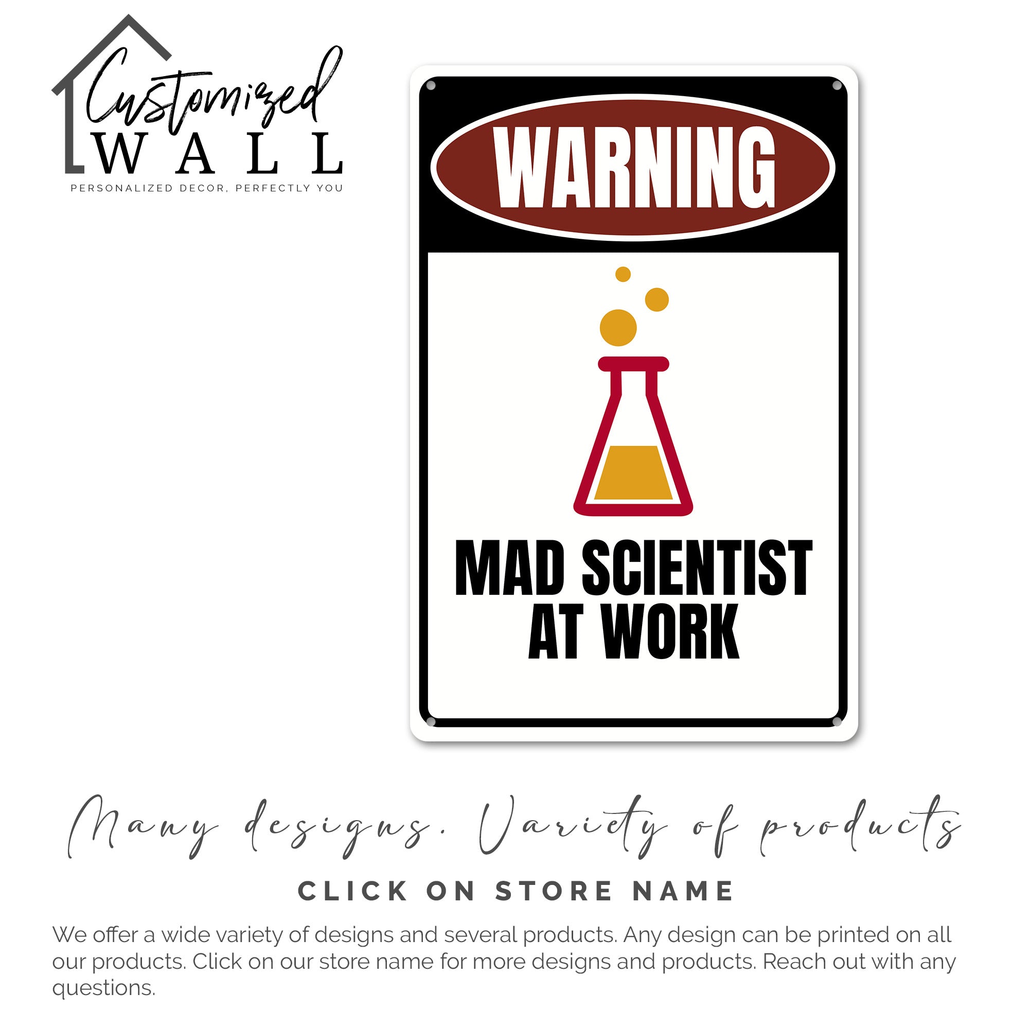 Vintage-Inspired "Mad Scientist at Work" Personalized Metal Sign - Unique Handmade Gift for Science Lovers - Image 7