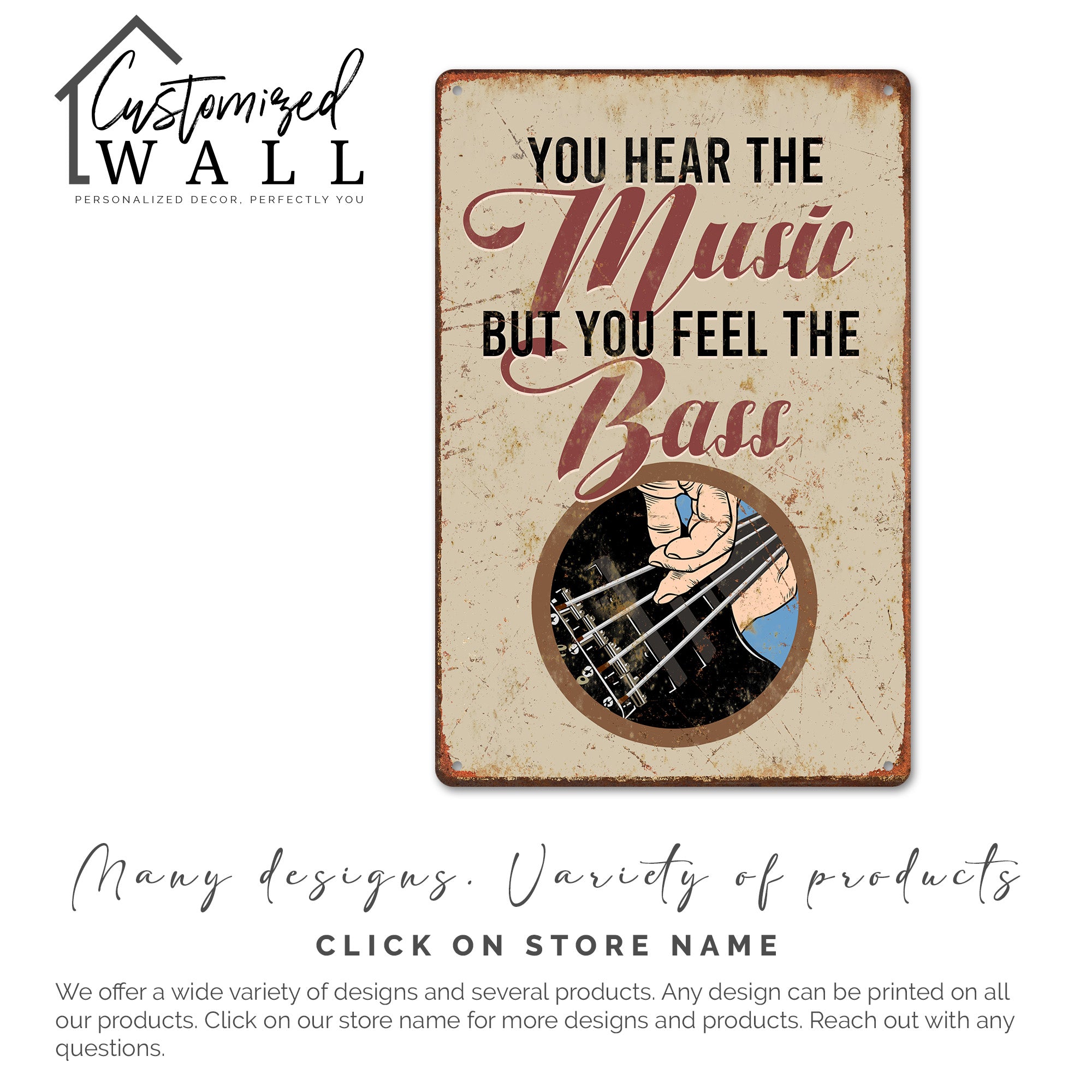 Personalized Vintage Music and Bass Metal Sign - Perfect Gift for Music Lovers and Bass Enthusiasts - Image 6