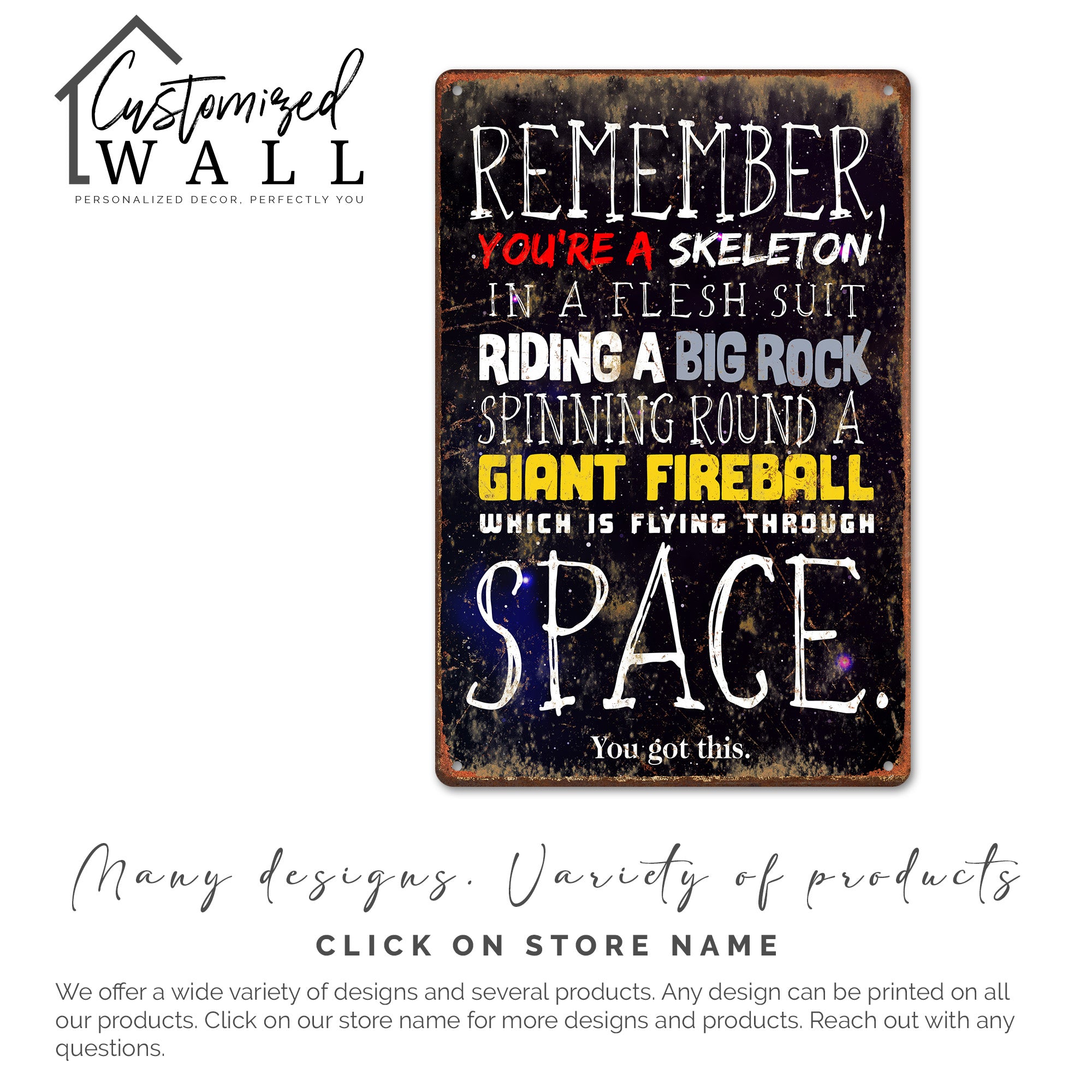 Inspirational Galaxy-Themed Metal Sign – Customized Motivational Quote Art for Home or Office Decor - Image 6