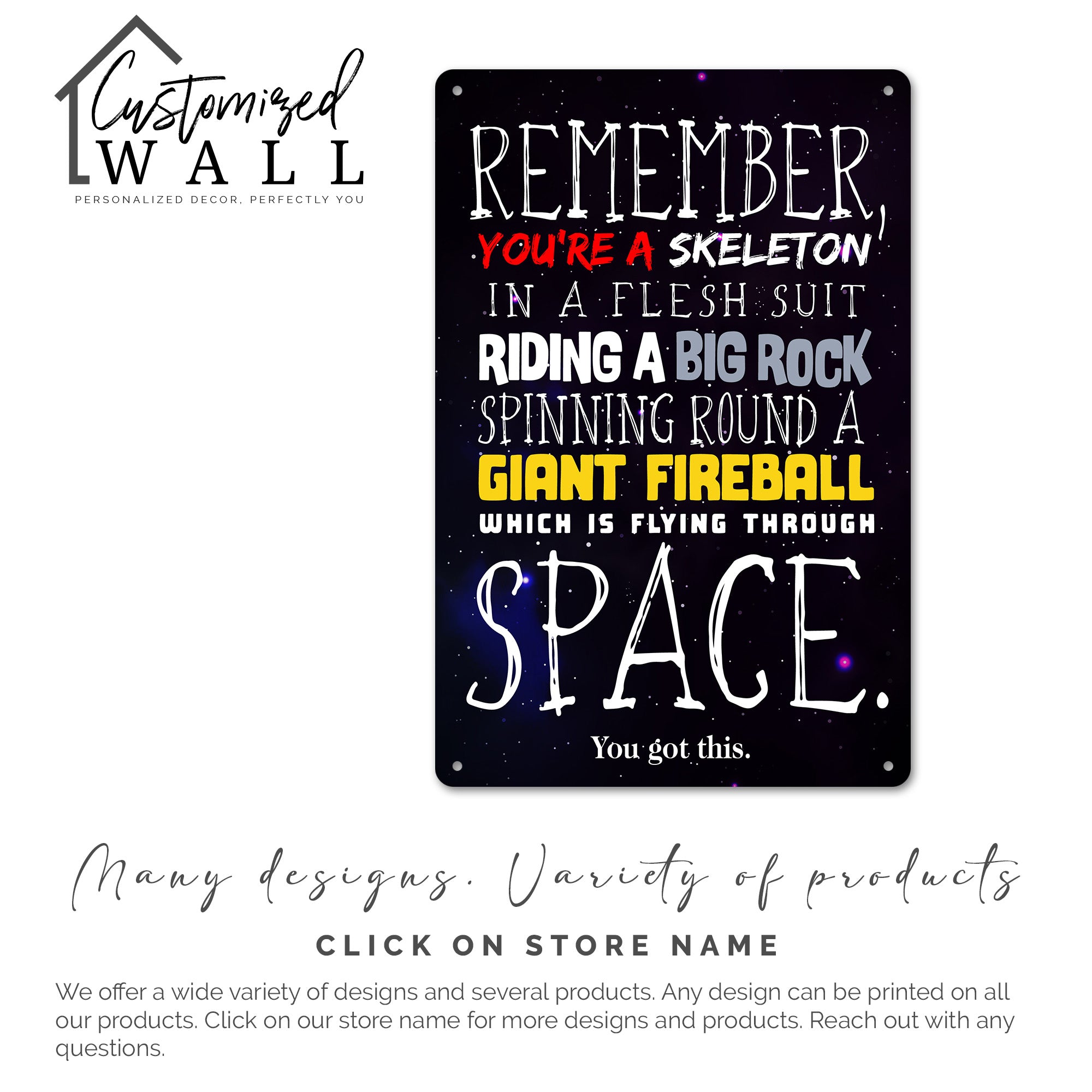 Inspirational Galaxy-Themed Metal Sign – Customized Motivational Quote Art for Home or Office Decor - Image 7