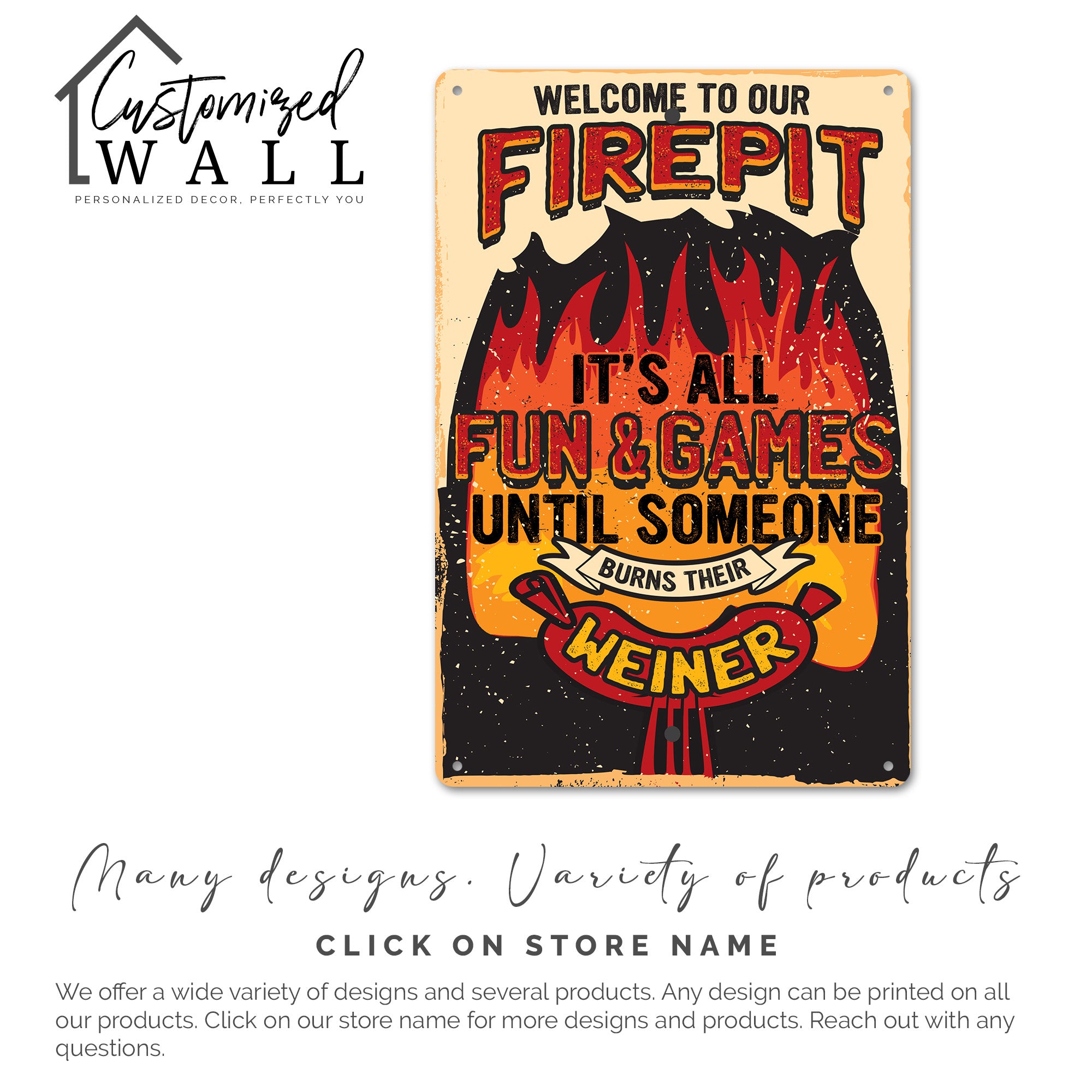 Personalized Fire Pit Metal Sign - Humorous Outdoor Decor - Perfect Gift for BBQ Lovers & Camping Enthusiasts - Image 4