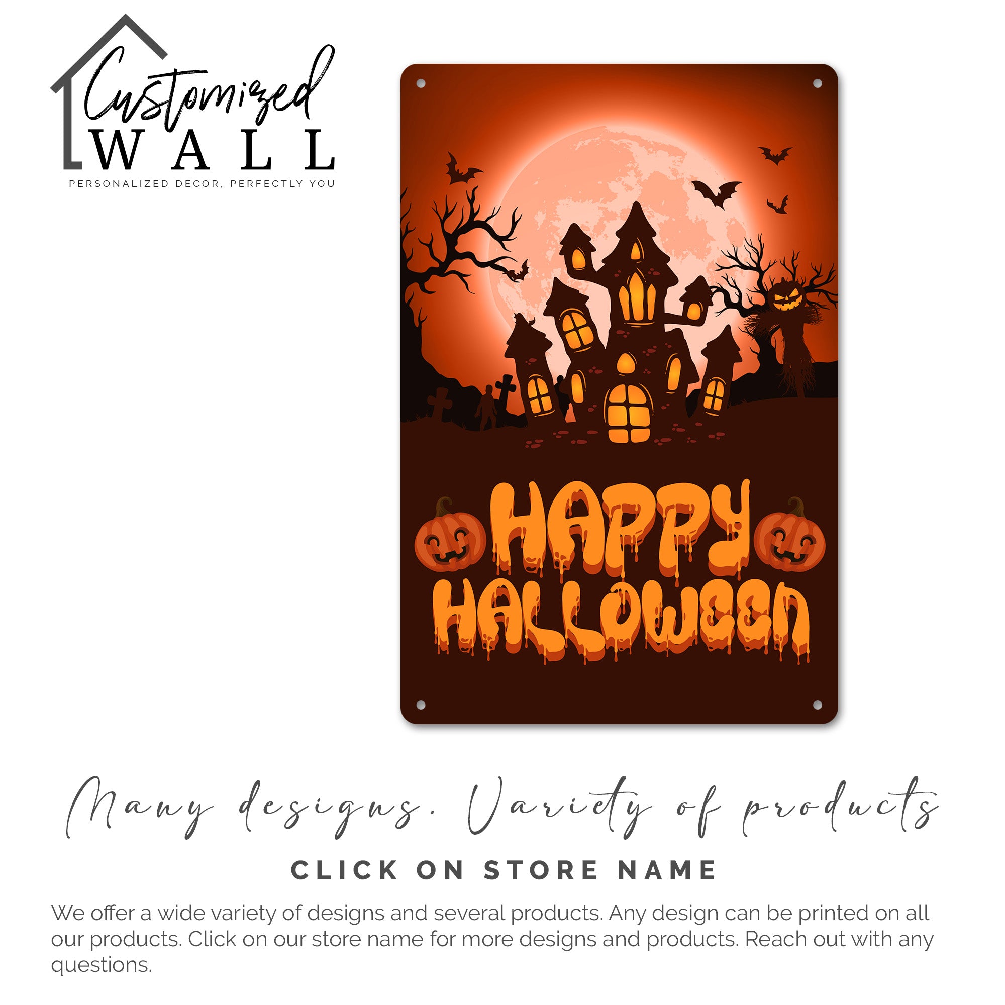 Personalized Halloween Metal Sign - Customizable Haunted House Decor for Spooky Celebrations and Unique Gift Ideas - Image 7