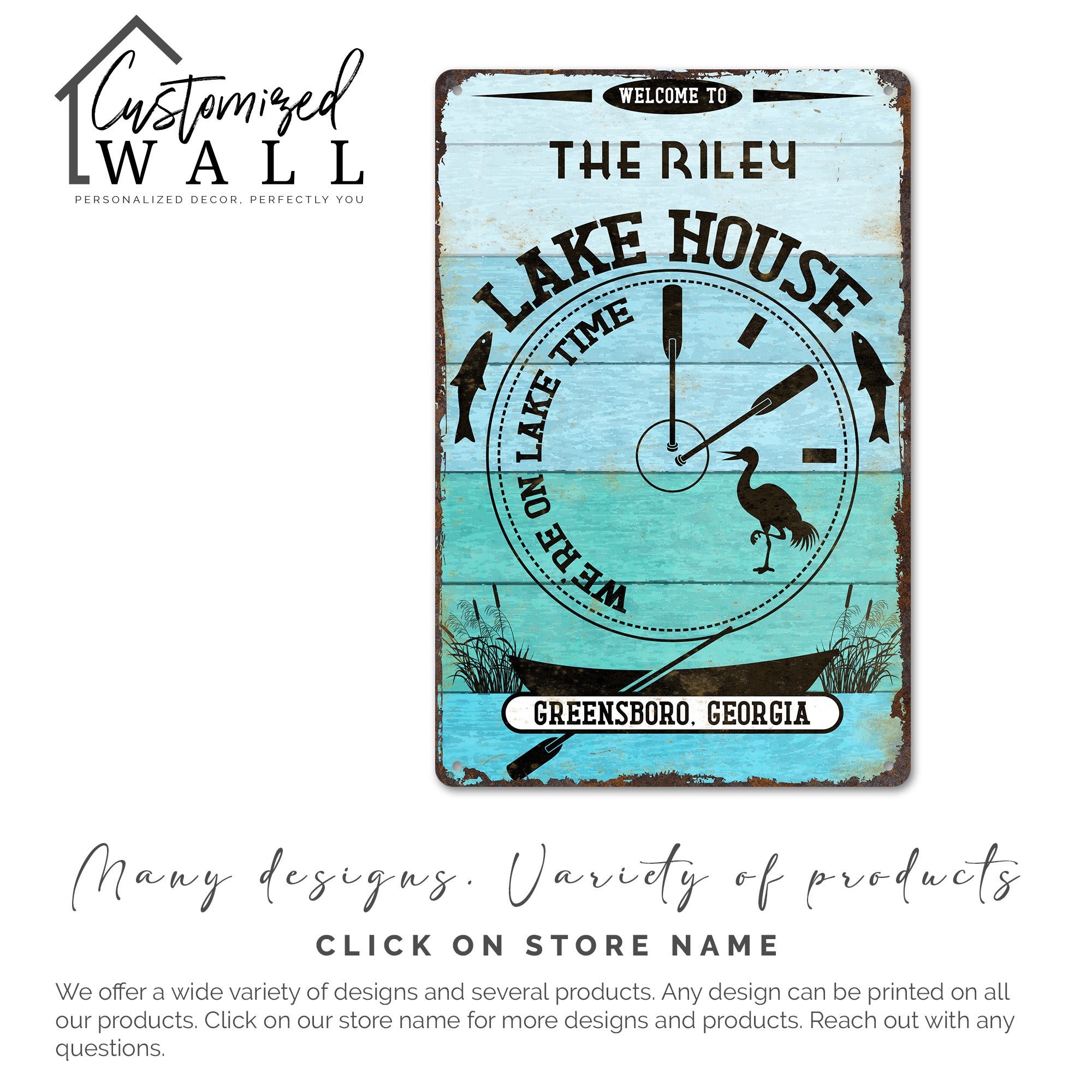 Personalized Lake House Metal Sign – Customize Your Welcome to Honor Memories and Moments at Greensboro, Georgia - Image 4