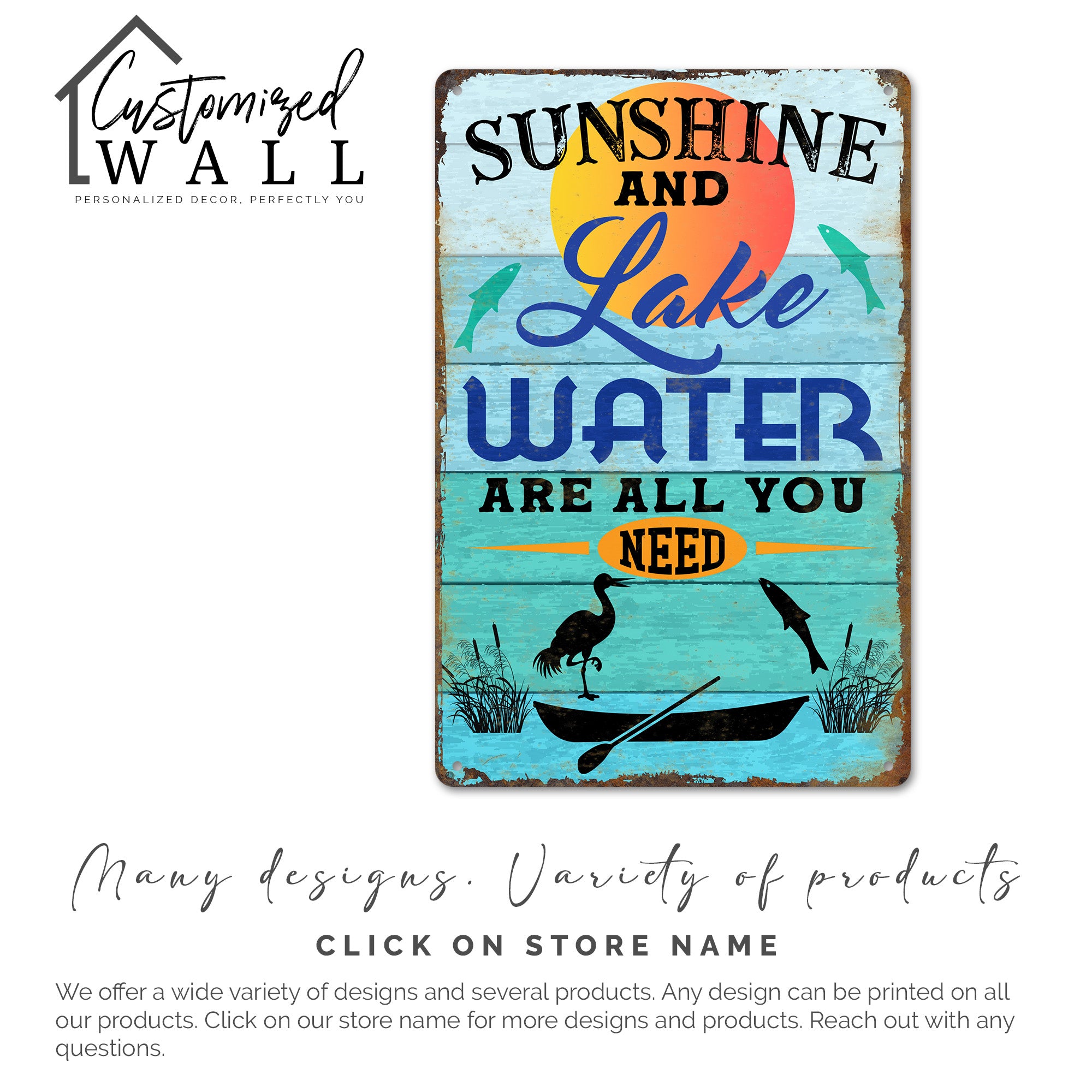Personalized Rustic "Sunshine and Lake Water" Metal Sign - Perfect Handmade Gift for Nature Lovers - Image 4