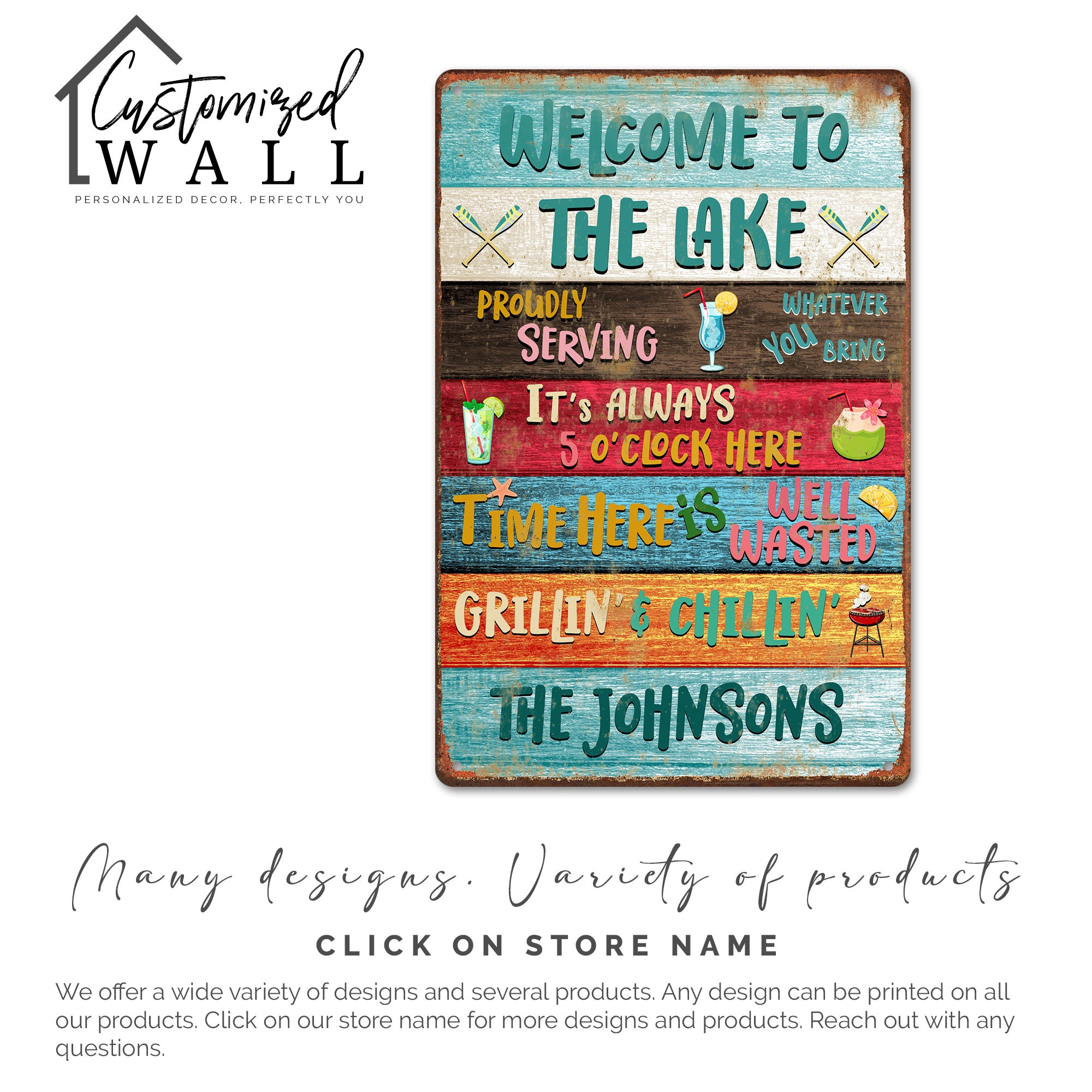 Personalized Lake House Metal Sign – Custom Welcome Decor for Family Getaways & Relaxation Retreats - Image 6