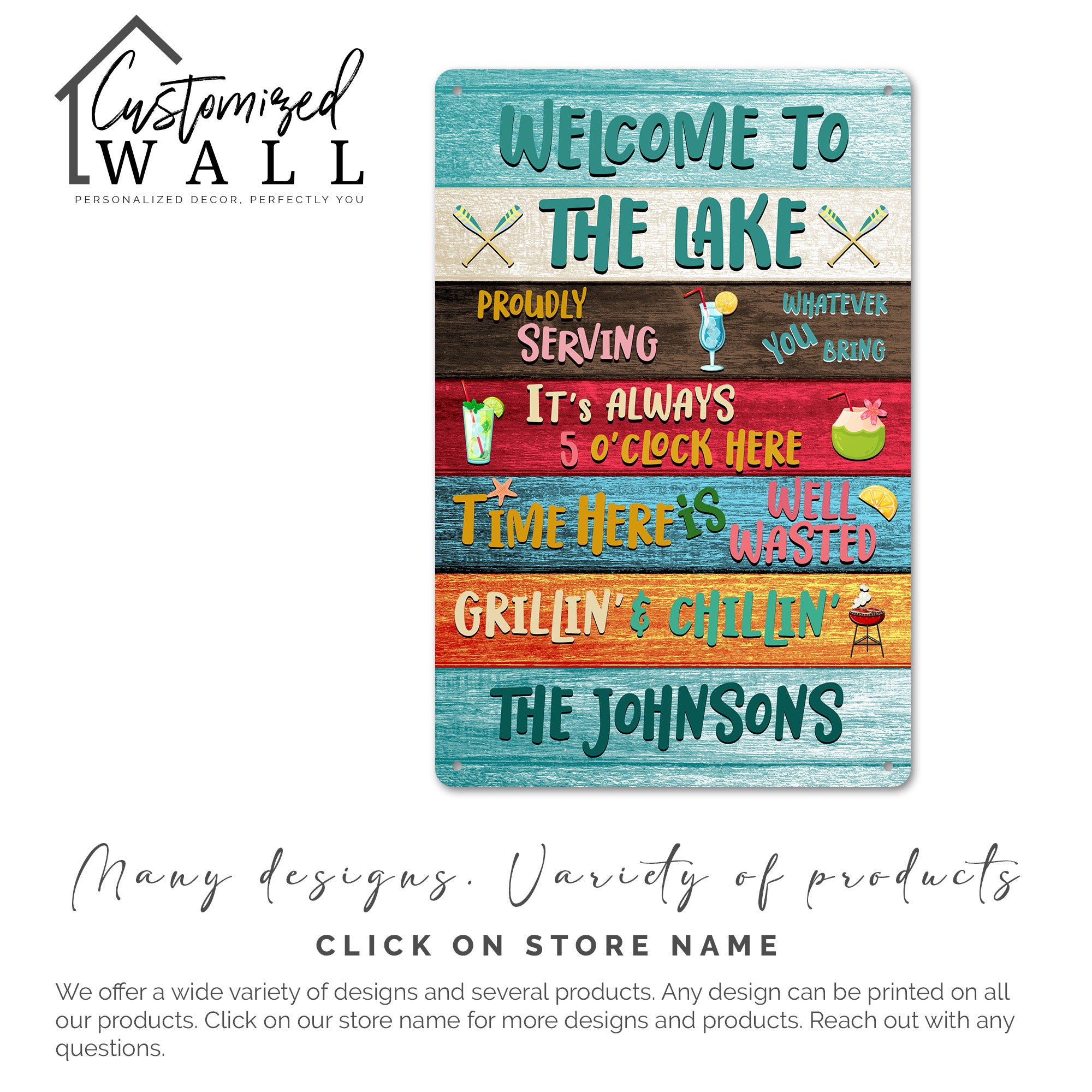 Personalized Lake House Metal Sign – Custom Welcome Decor for Family Getaways & Relaxation Retreats - Image 7