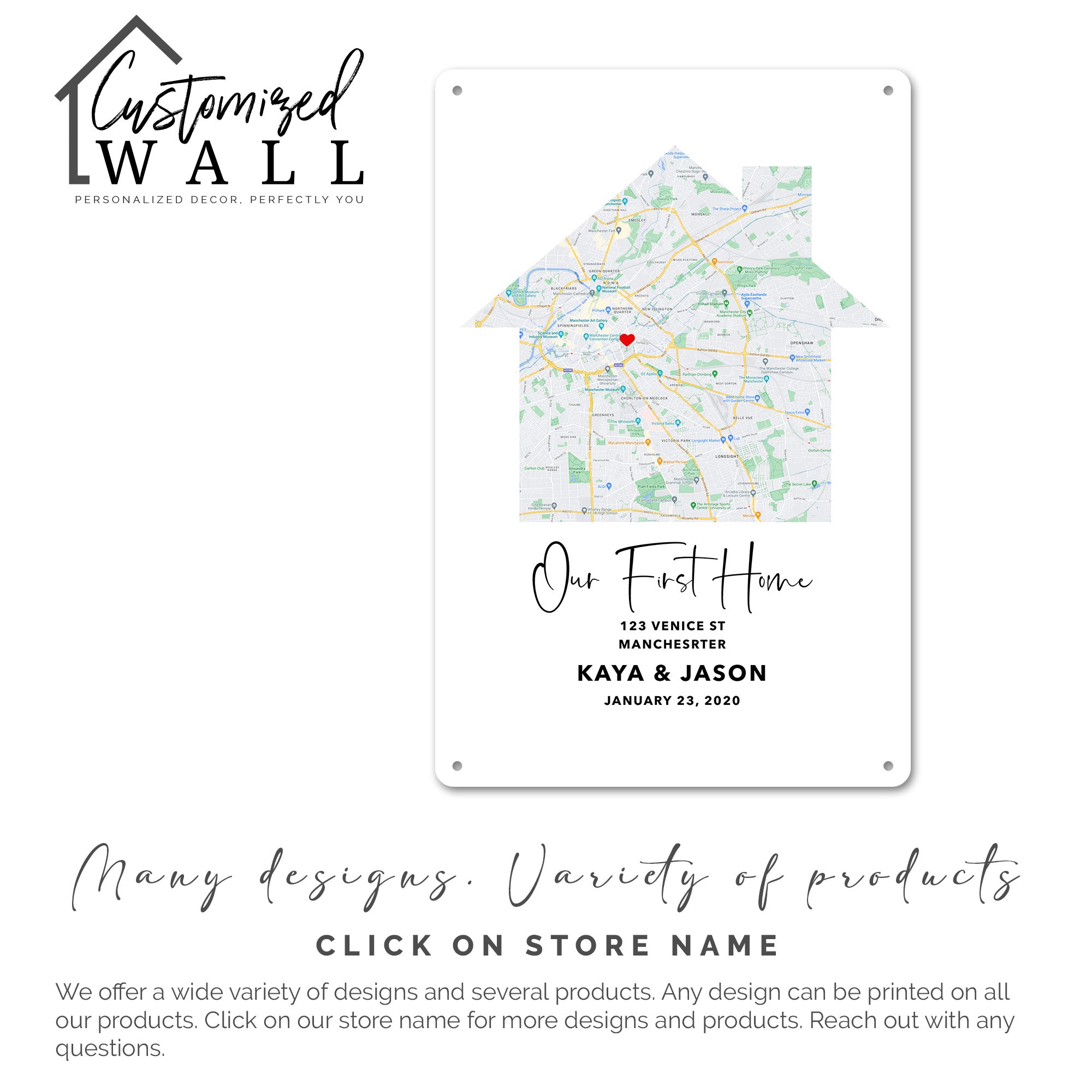 Personalized "Our First Home" Metal Sign – Custom Map Art for Homeowners, Couples, and New Home Gift - Image 7