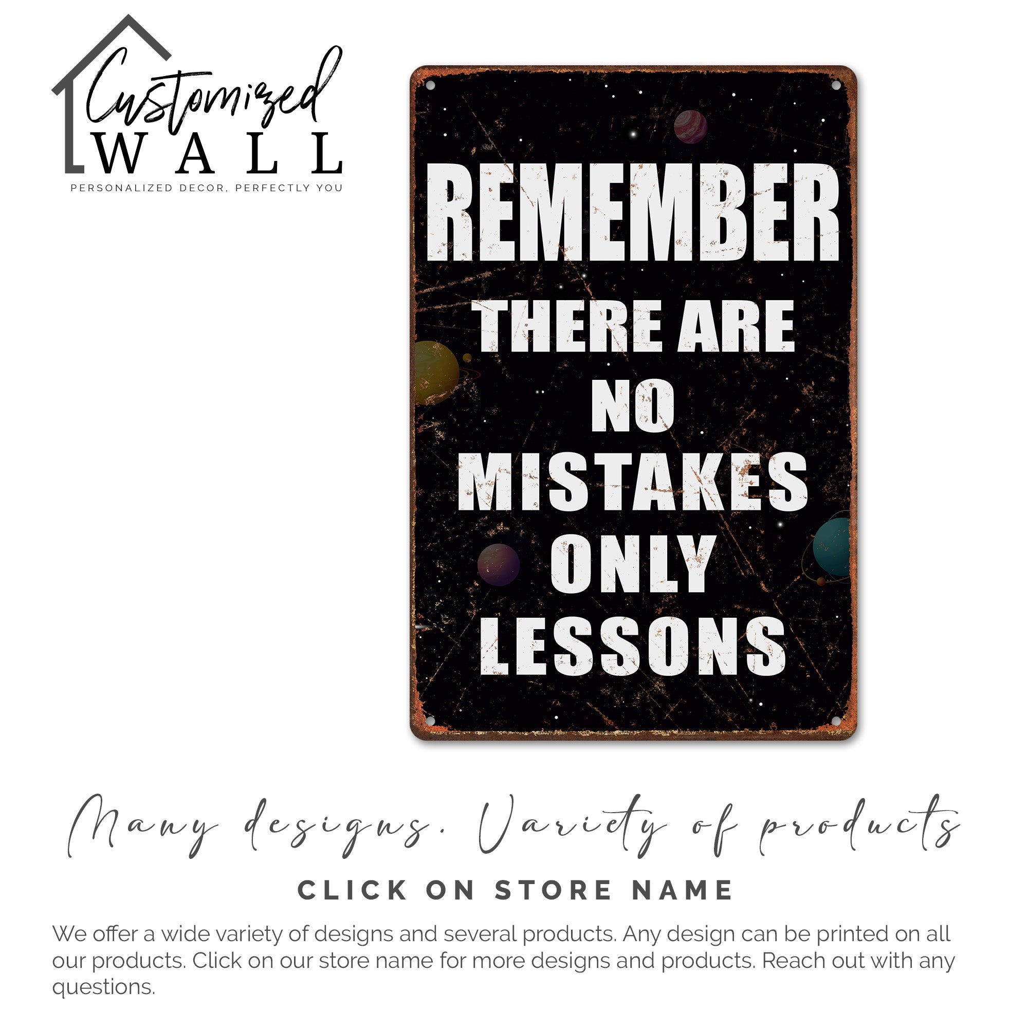 Personalized Inspirational Metal Sign with Space Design - Custom Motivational Wall Art for Home, Office, or Gifts - Image 6