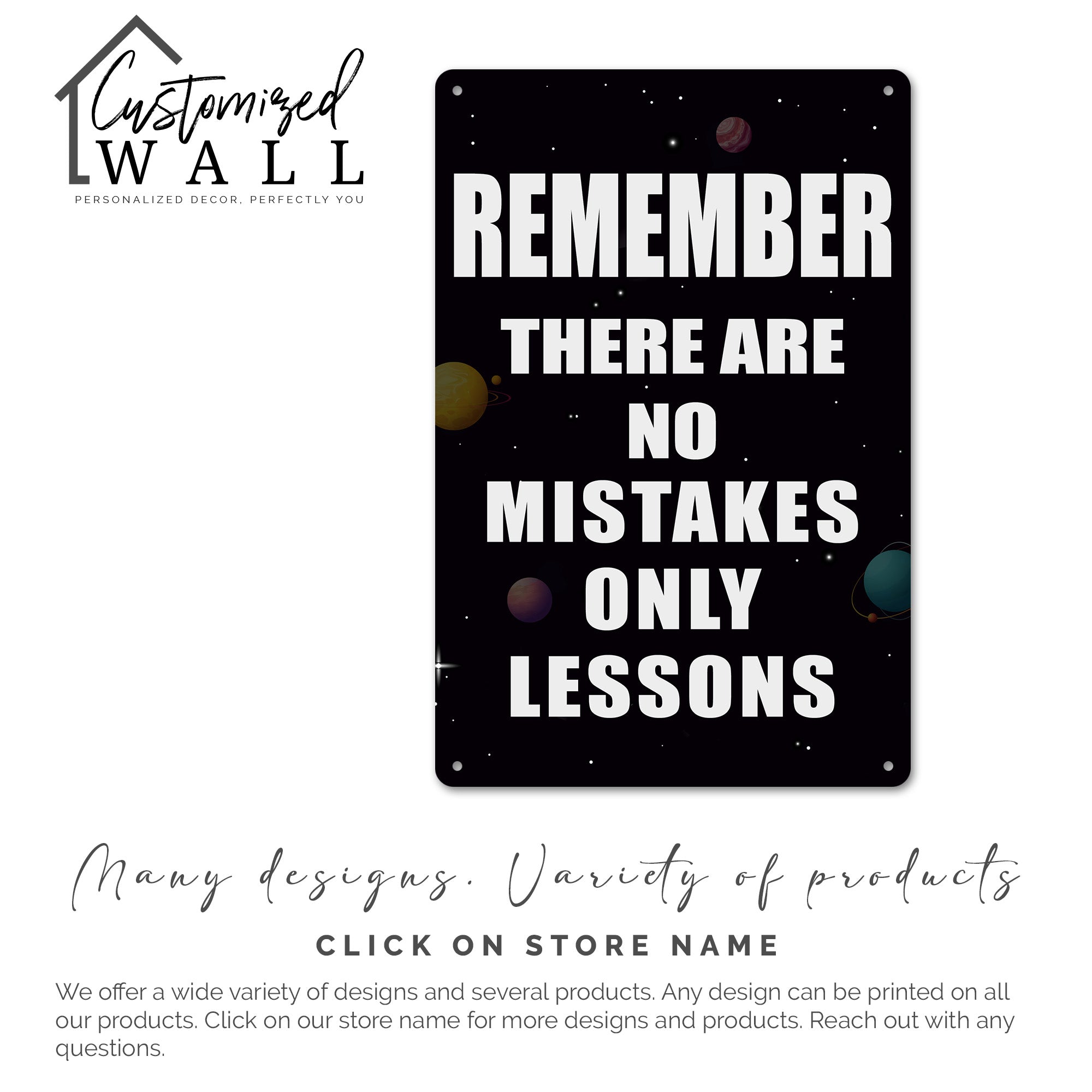 Personalized Inspirational Metal Sign with Space Design - Custom Motivational Wall Art for Home, Office, or Gifts - Image 7