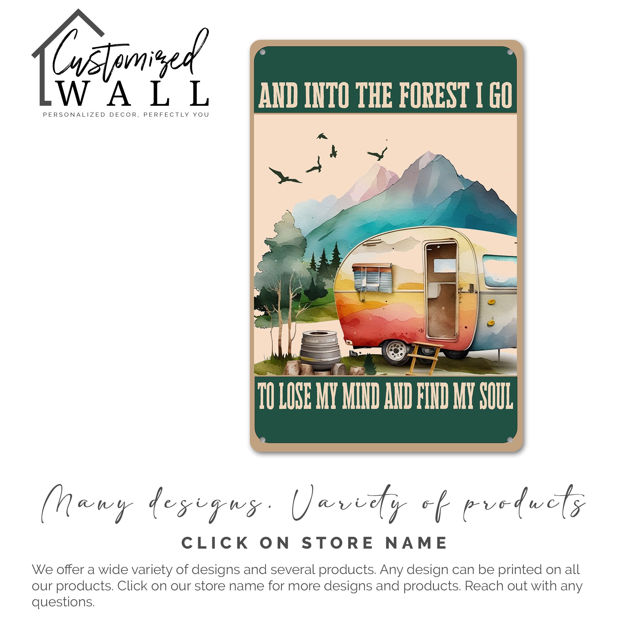 Personalized Vintage Camper Metal Sign - Forest Adventure Quote - Perfect Gift for Nature Lovers - Image 7