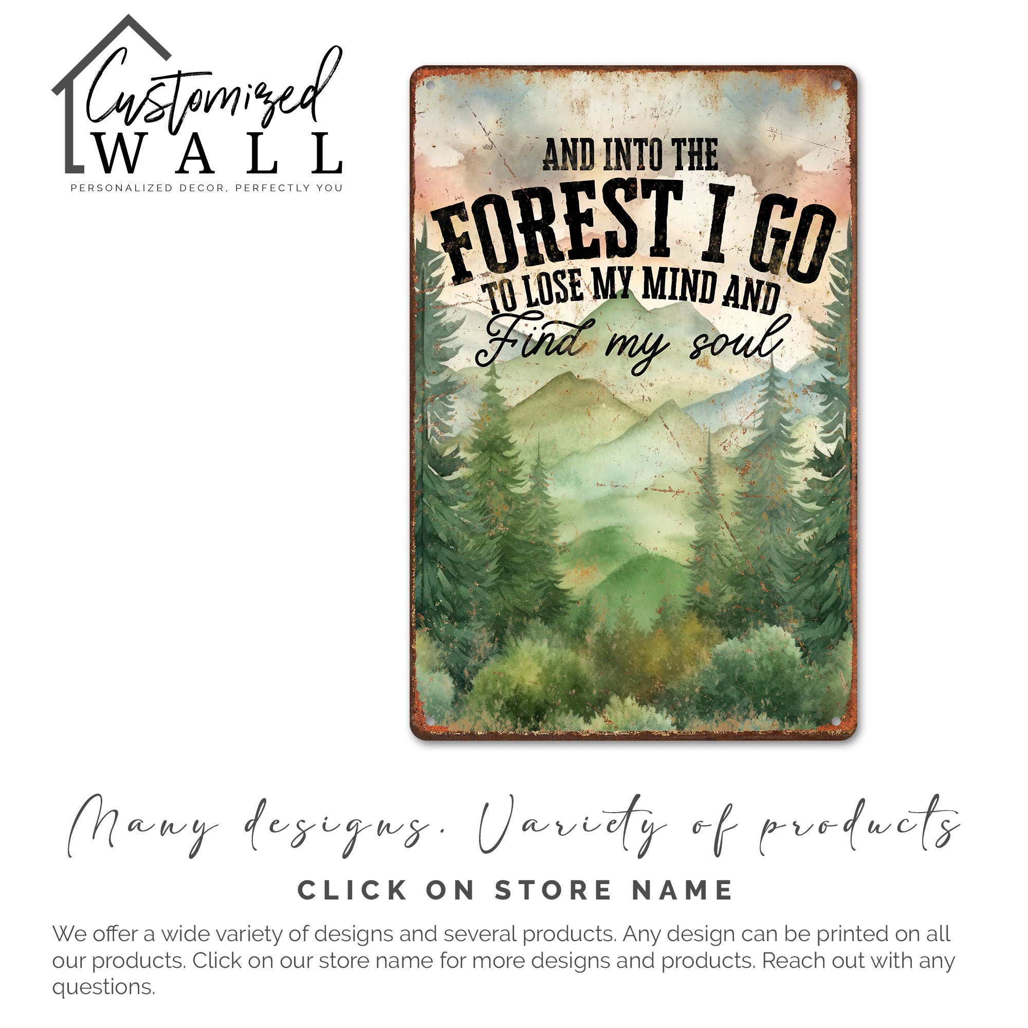 Personalized Forest-Inspired Metal Sign - Handmade Decor for Nature Lovers, Home & Gift - Image 6