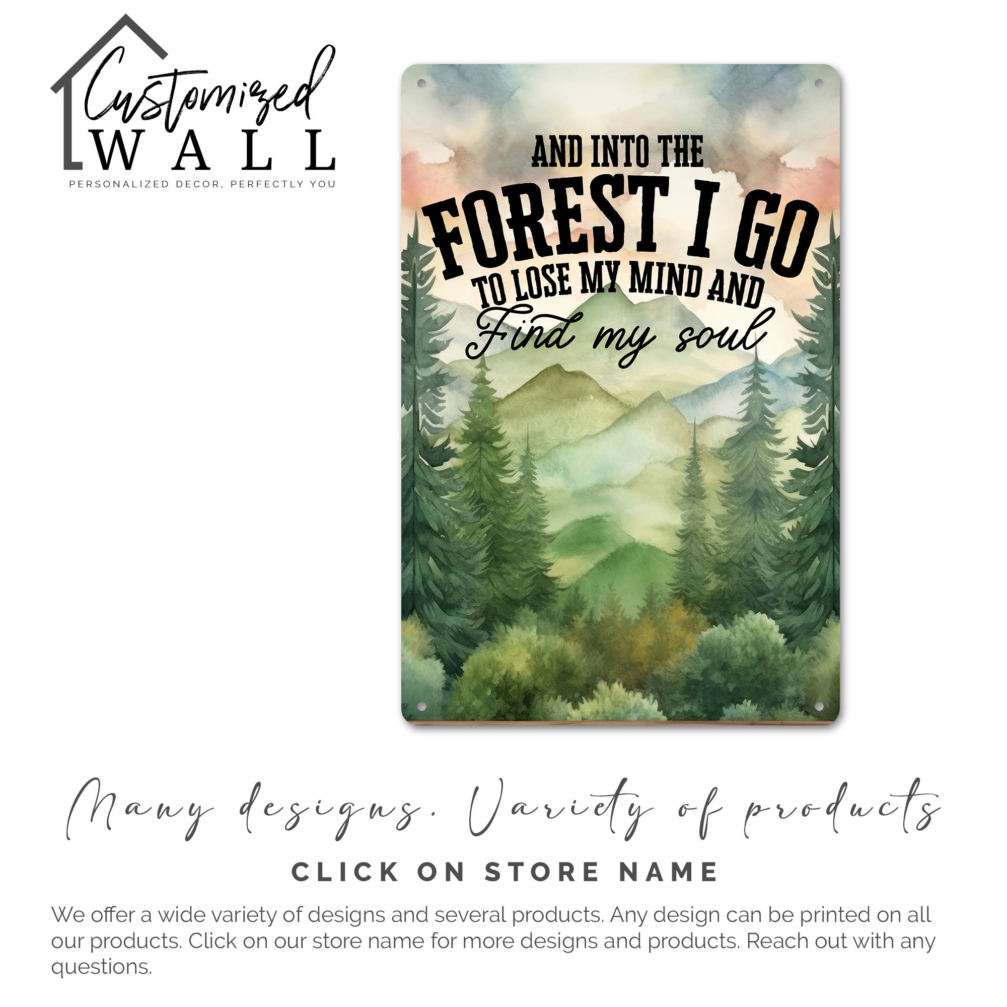 Personalized Forest-Inspired Metal Sign - Handmade Decor for Nature Lovers, Home & Gift - Image 7