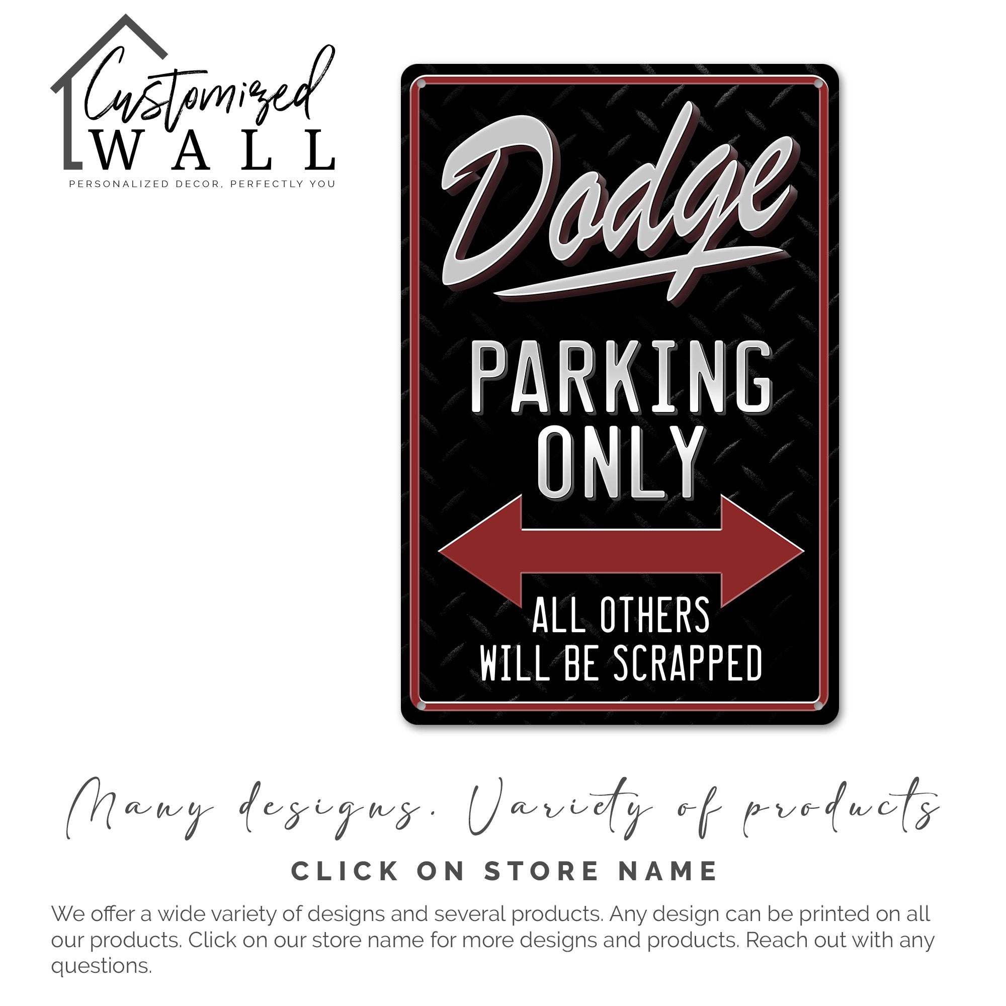 Customizable Metal "Dodge Parking Only" Sign – Perfect Gift for Car Enthusiasts | Durable and Stylish Wall Decor - Image 7