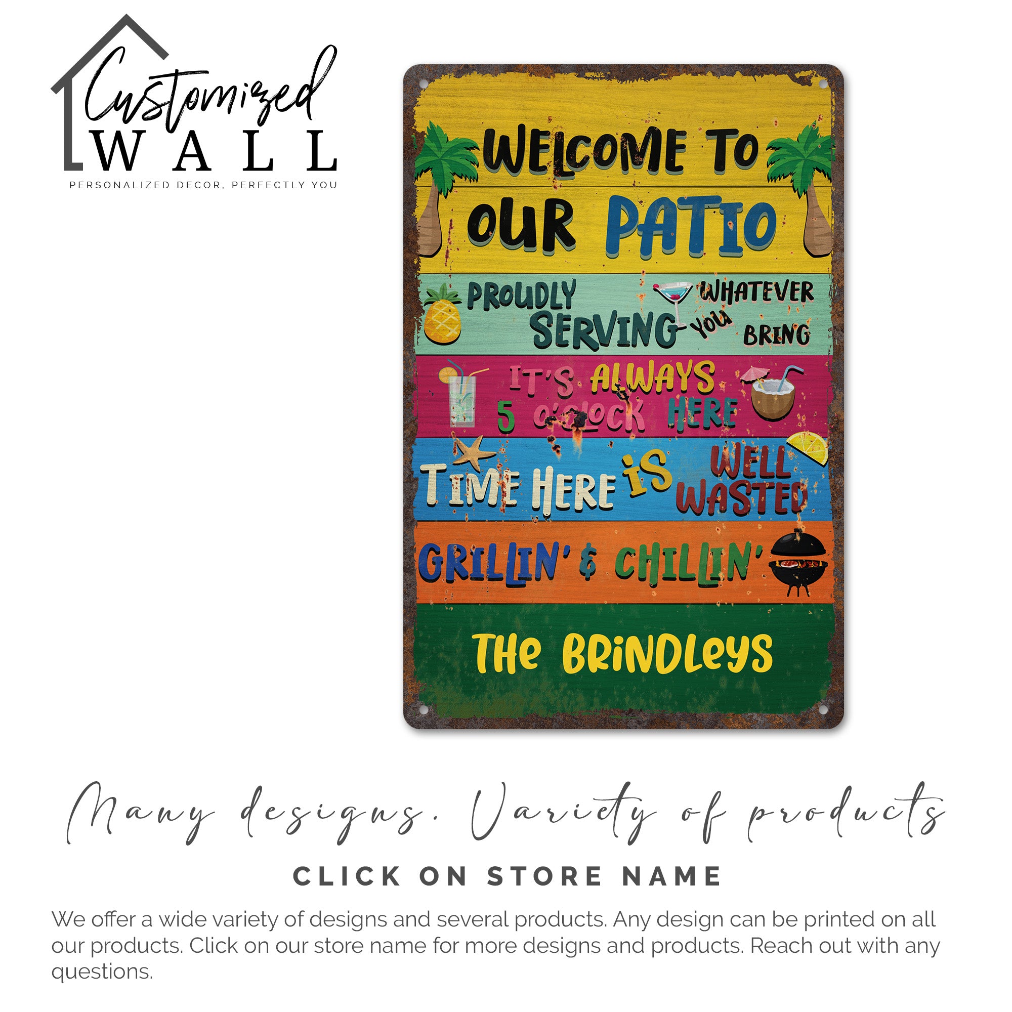 Customizable Retro Metal Patio Sign - Personalized Outdoor Decor for Grill Enthusiasts and Party Hosts - Perfect Gift for Family and Friends - Image 4