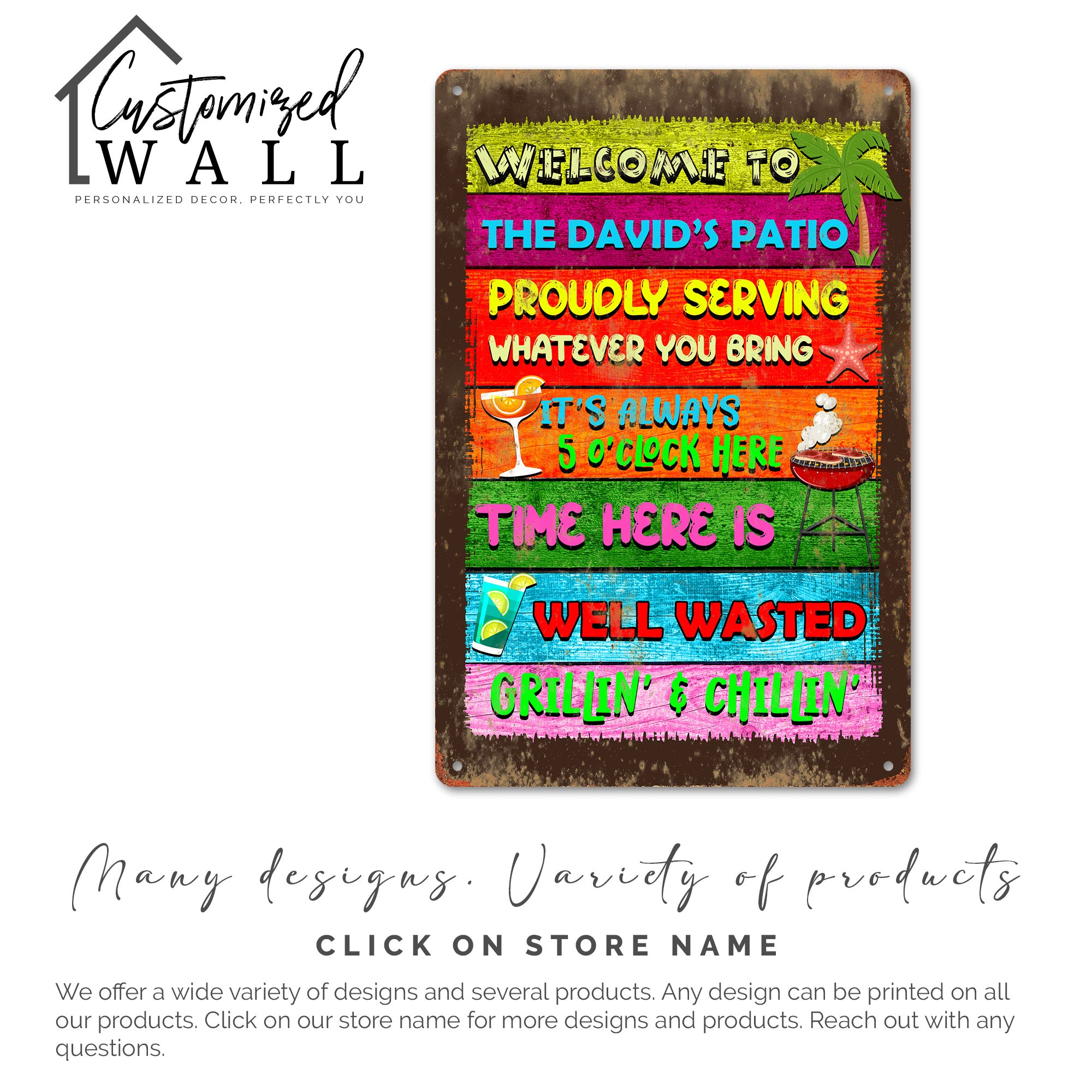 Personalized "David's Patio" Metal Sign – Vibrant Outdoor Decor for Endless Grilling and Chilling Moments - Image 6