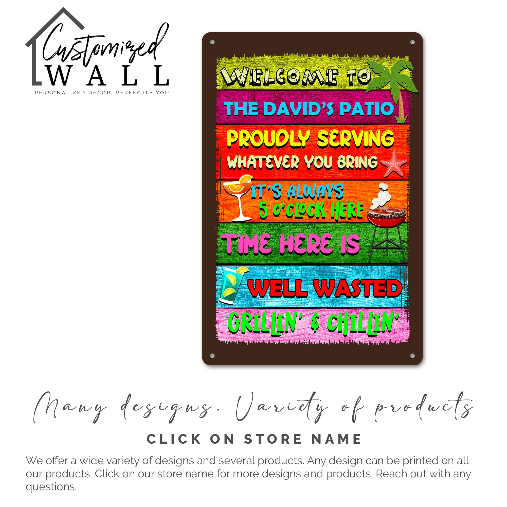 Personalized "David's Patio" Metal Sign – Vibrant Outdoor Decor for Endless Grilling and Chilling Moments - Image 7