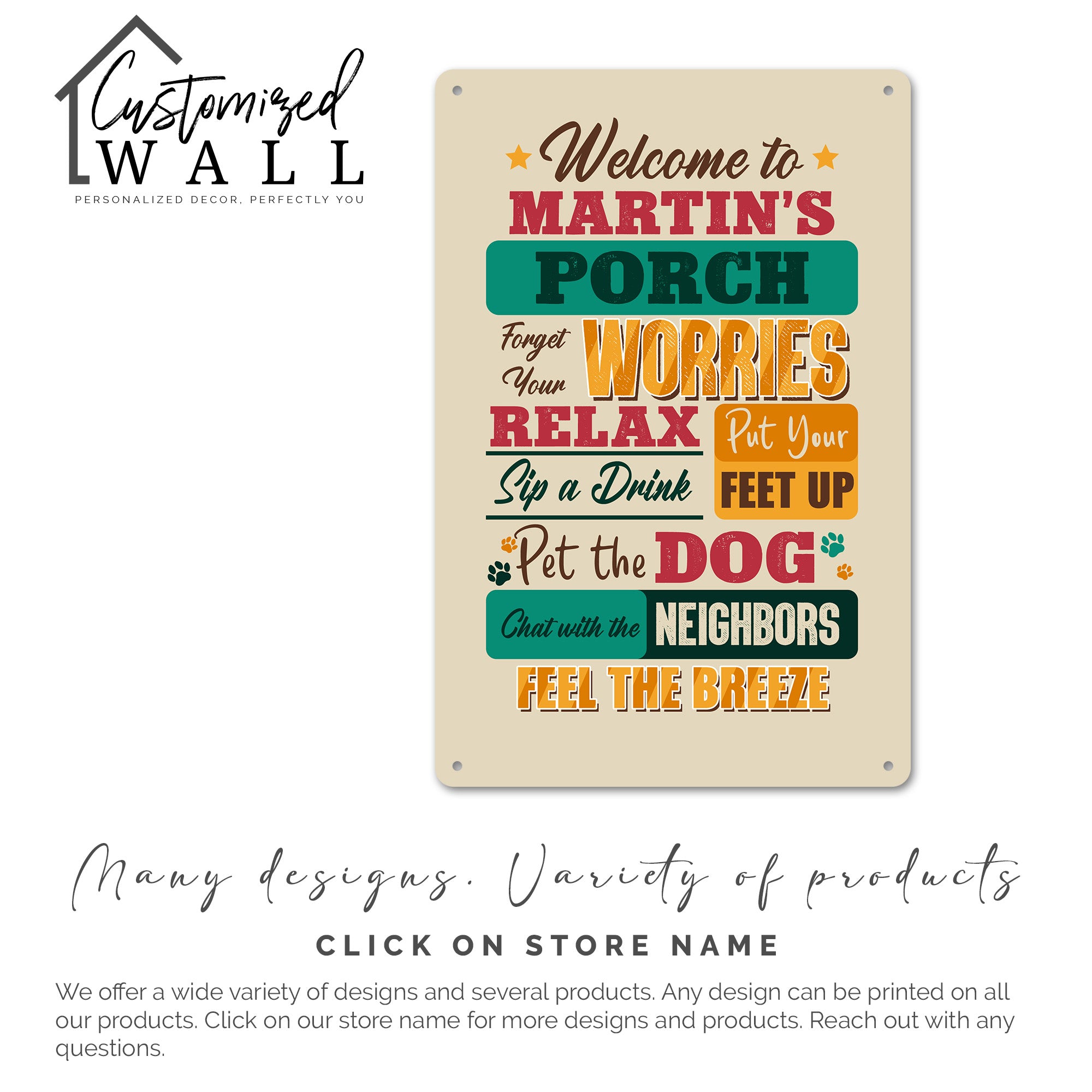 Personalized Rustic Metal Porch Sign – Custom Welcome Decor for Relaxation & Gathering – Perfect Gift for Porch Enthusiasts - Image 7