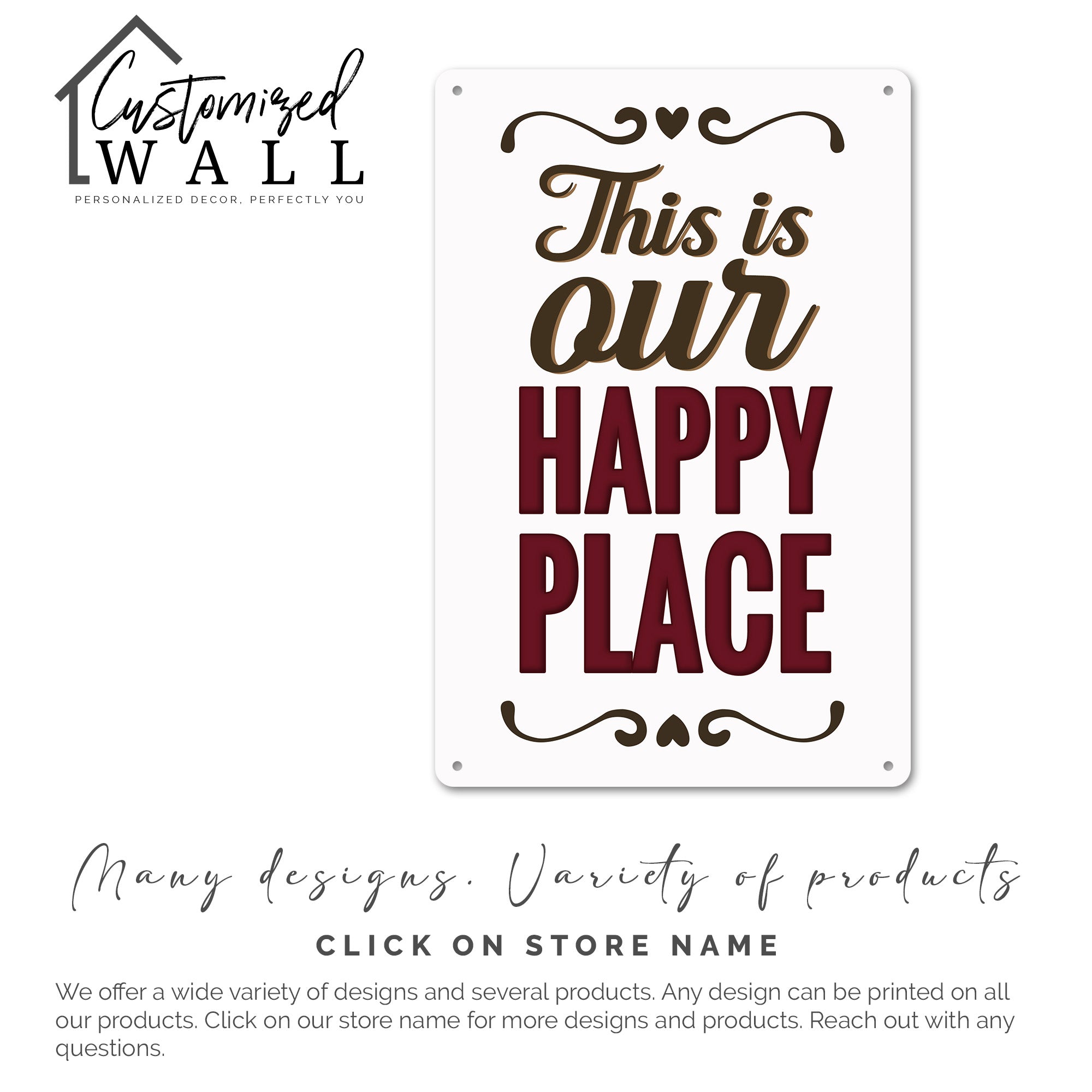 Personalized "This is Our Happy Place" Rustic Metal Sign - Custom Handmade Home Decor for Heartfelt Gift Giving - Image 7