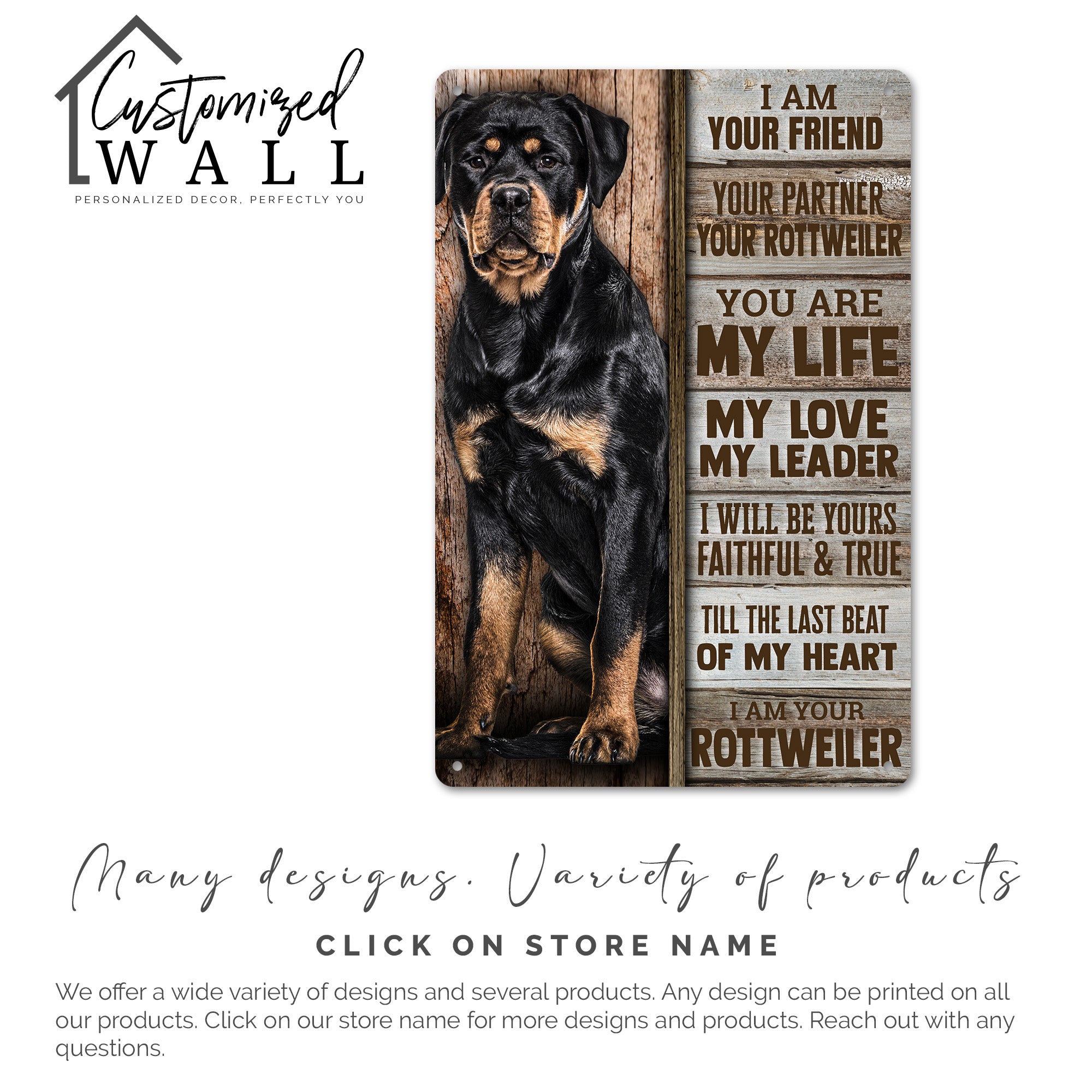 Personalized Rottweiler Tribute Metal Sign - Rustic Wall Art for Dog Lovers - Heartfelt Pet Memorial or Gift - Customizable Name Plate - Image 7