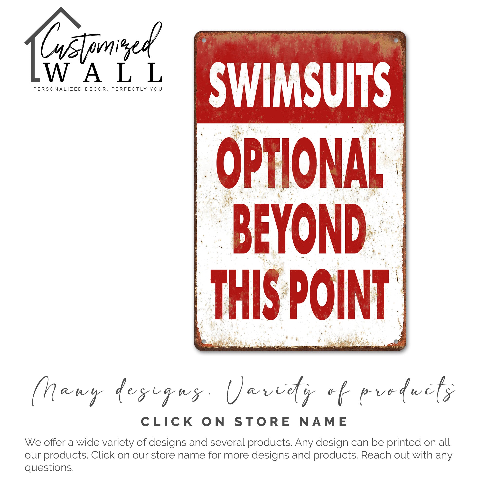 Personalized Vintage-Style "Swimsuits Optional" Metal Sign – Ideal Handmade Gift for Beachgoers and Fun-Loving Friends - Image 6