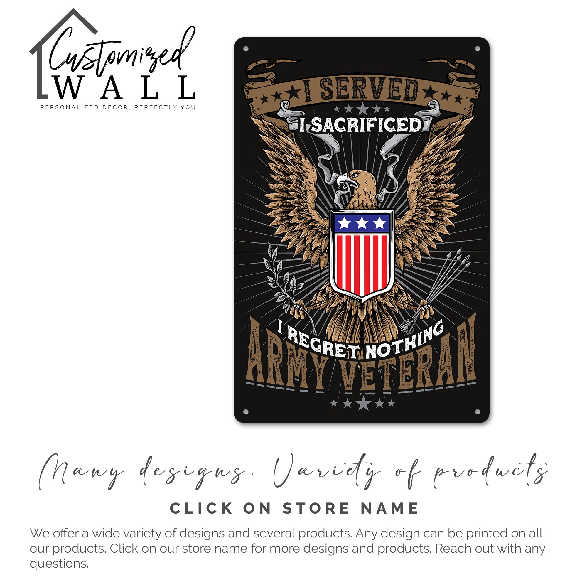 Personalized Army Veteran Metal Sign – Customizable Military Tribute Plaque, Handmade for Veterans’ Day, Father's Day, or Anniversary Gifts - Image 7