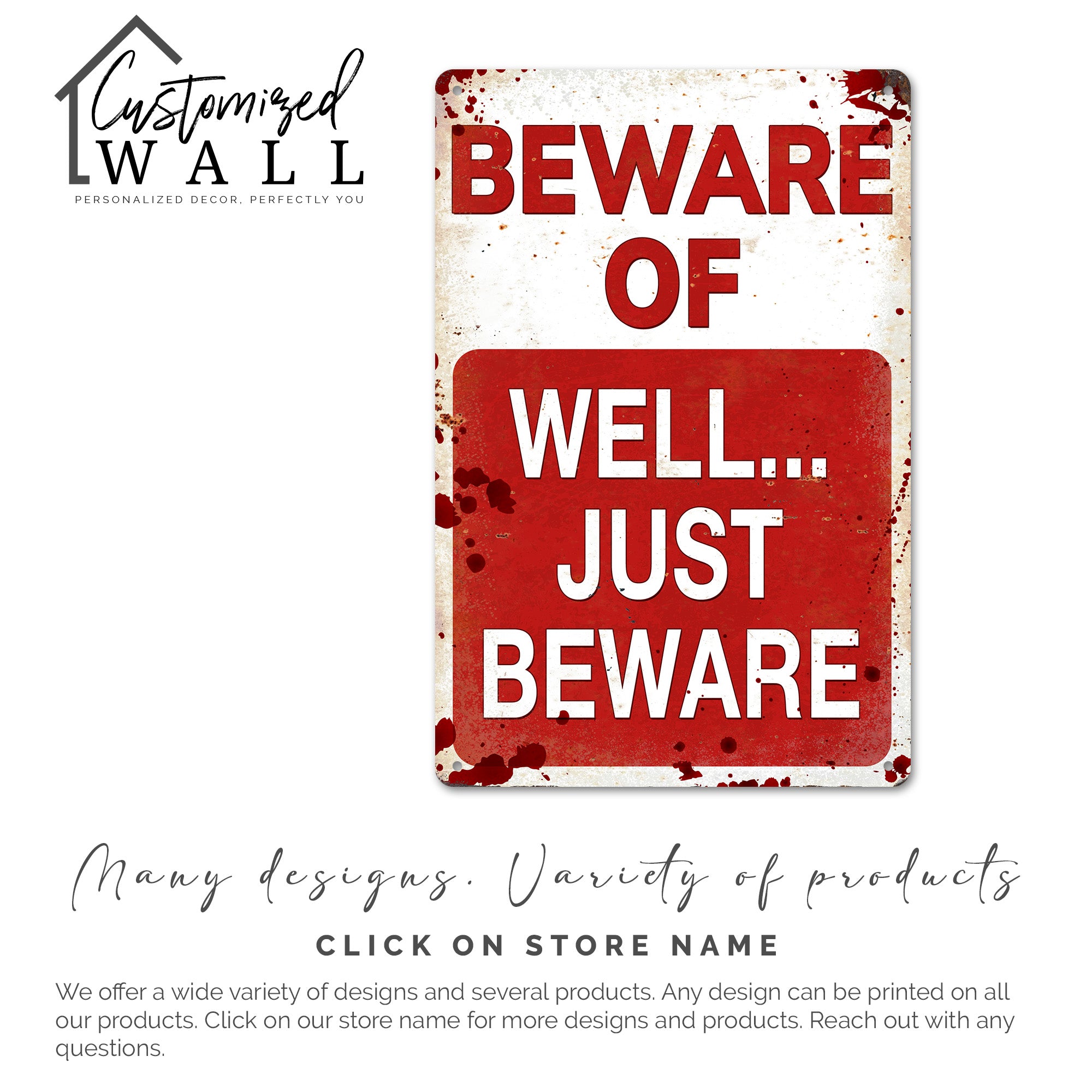 Personalized Funny Metal Sign - "Beware... Just Beware" - Rustic Home Decor with a Humorous Twist, Perfect for Gifting - Image 6