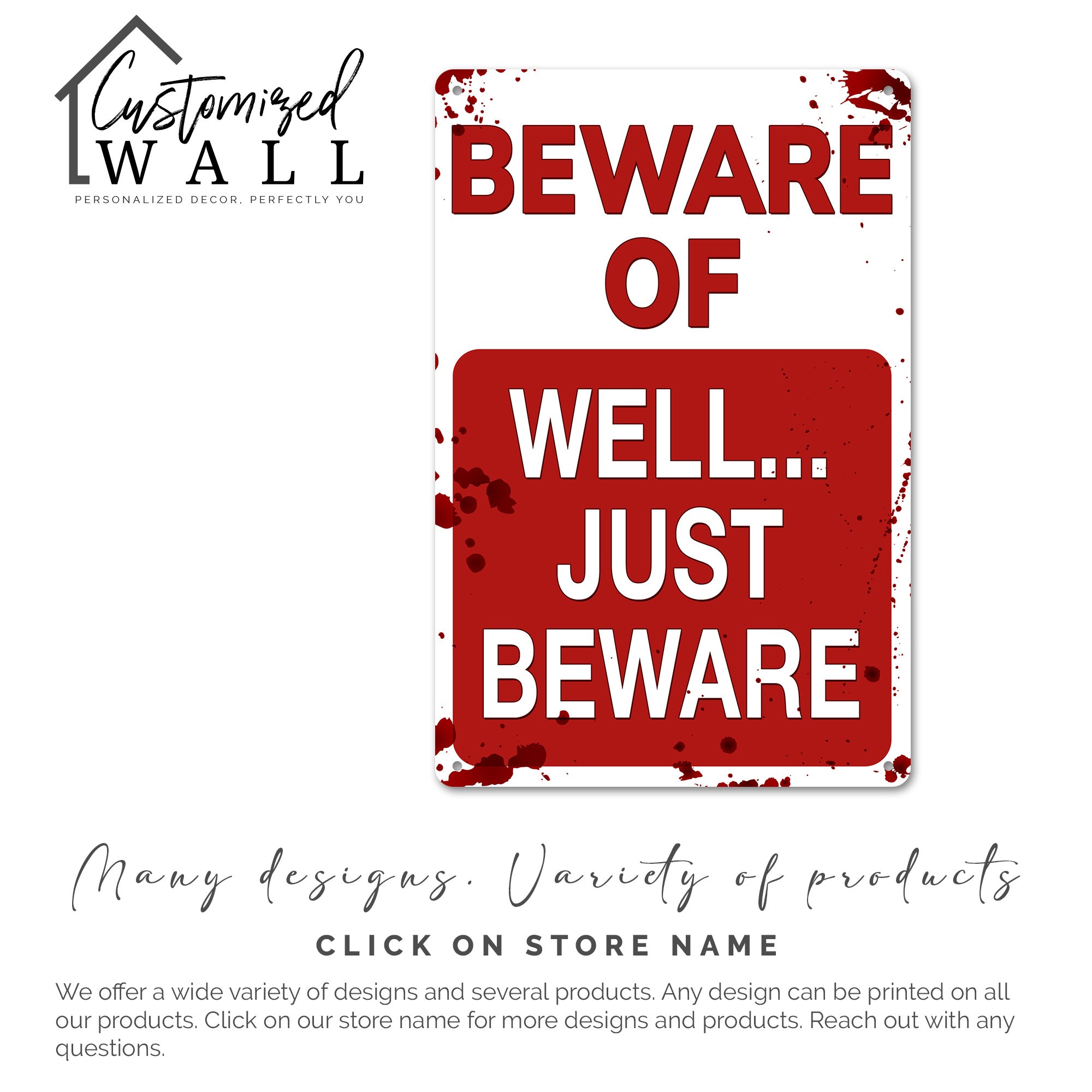 Personalized Funny Metal Sign - "Beware... Just Beware" - Rustic Home Decor with a Humorous Twist, Perfect for Gifting - Image 7