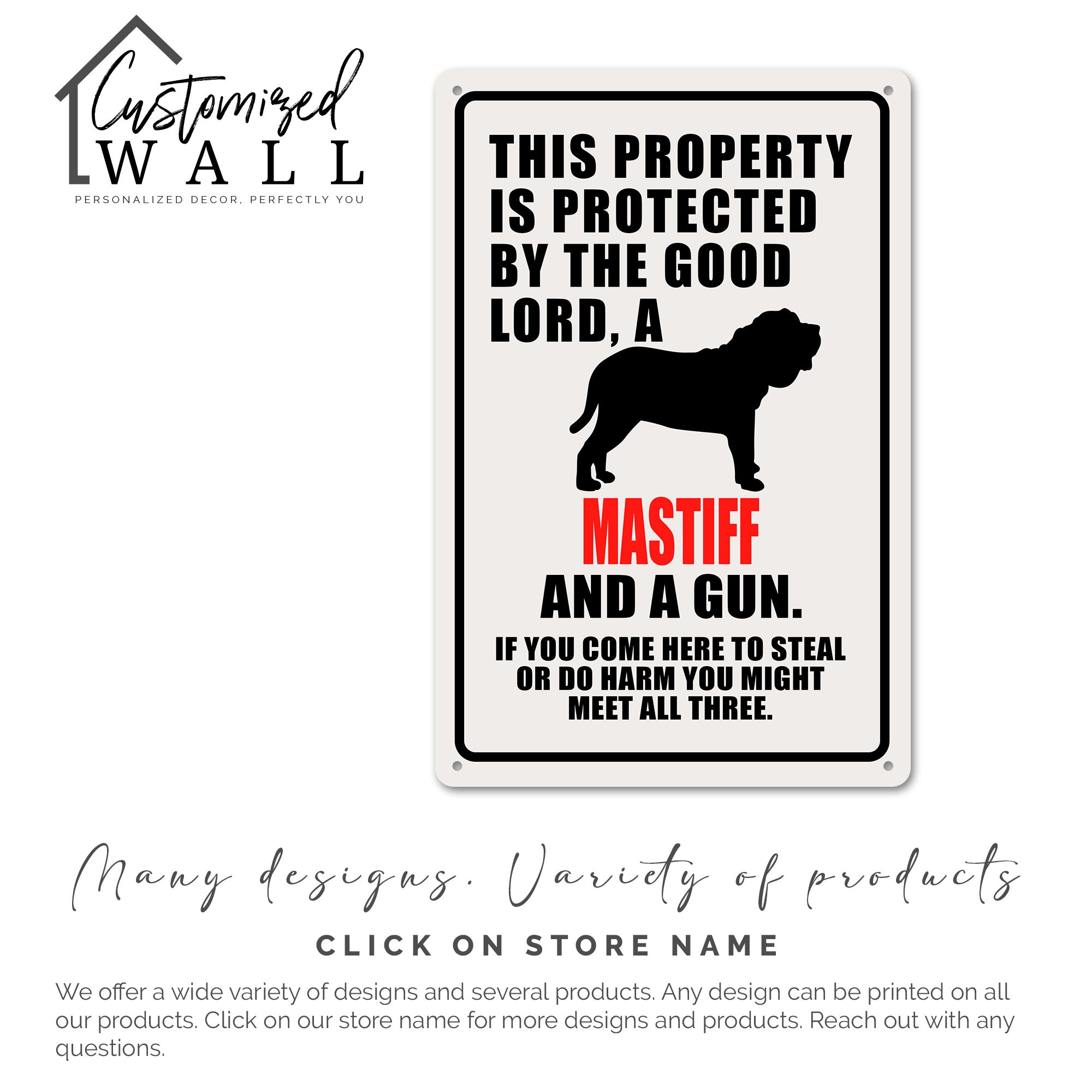 Personalized Distressed Metal Sign - Bold Vintage Design with German Shepherd Silhouette for Home & Property Protection - Image 7