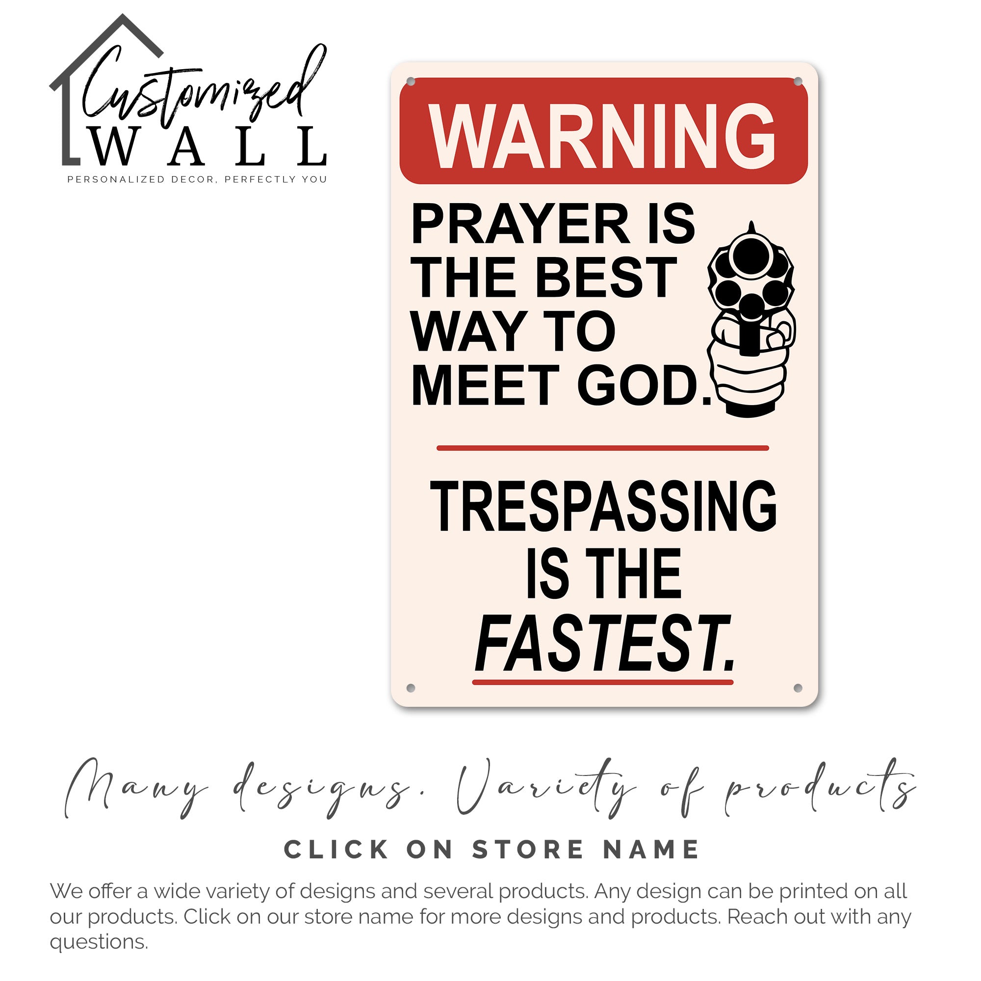 Personalized Warning Metal Sign - Rustic Home Decor with Customizable Message for Garden, Garage, or Man Cave - Image 7