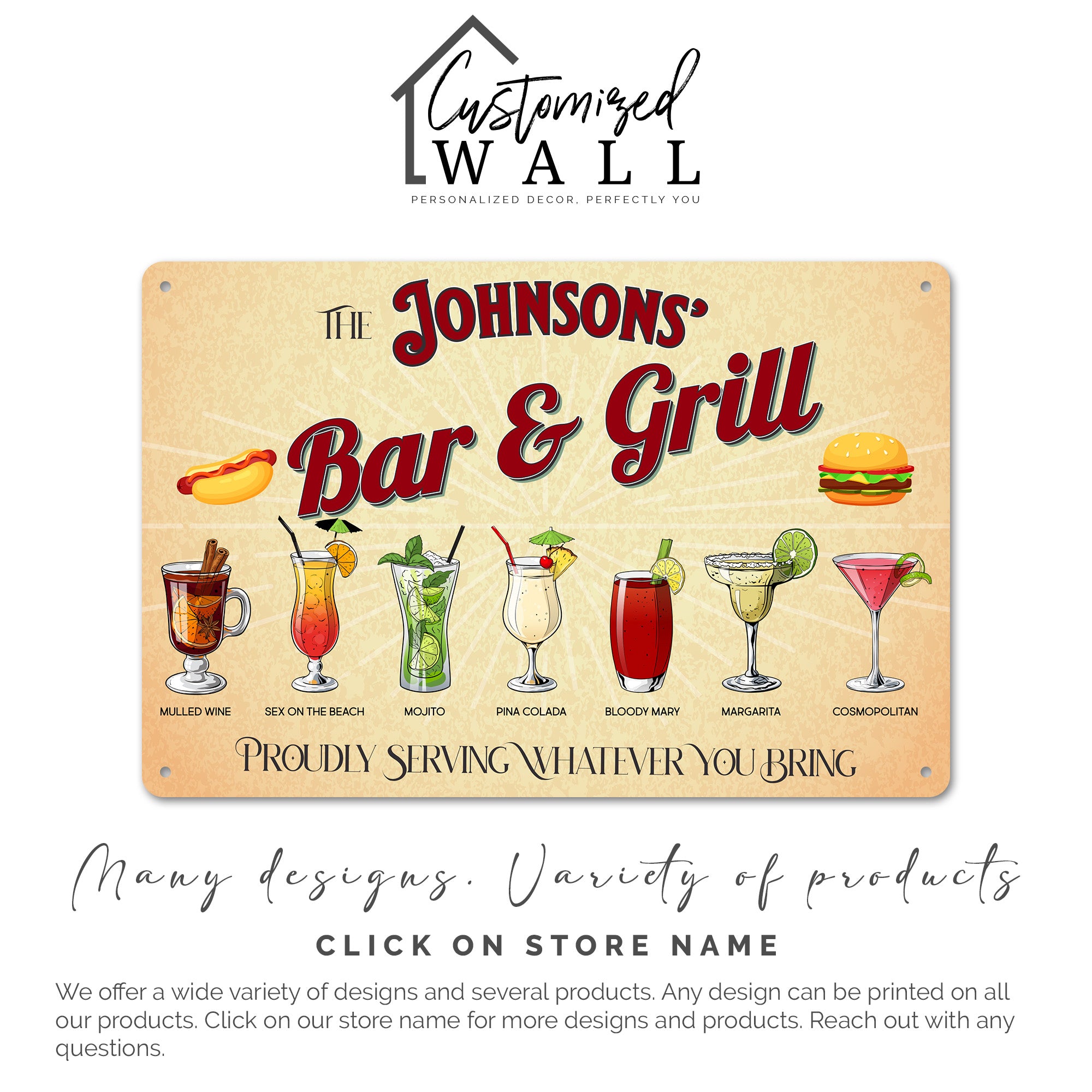 Personalized Rustic Metal Bar Sign - Customizable Bar & Grill Decor for Home Entertaining - Image 7