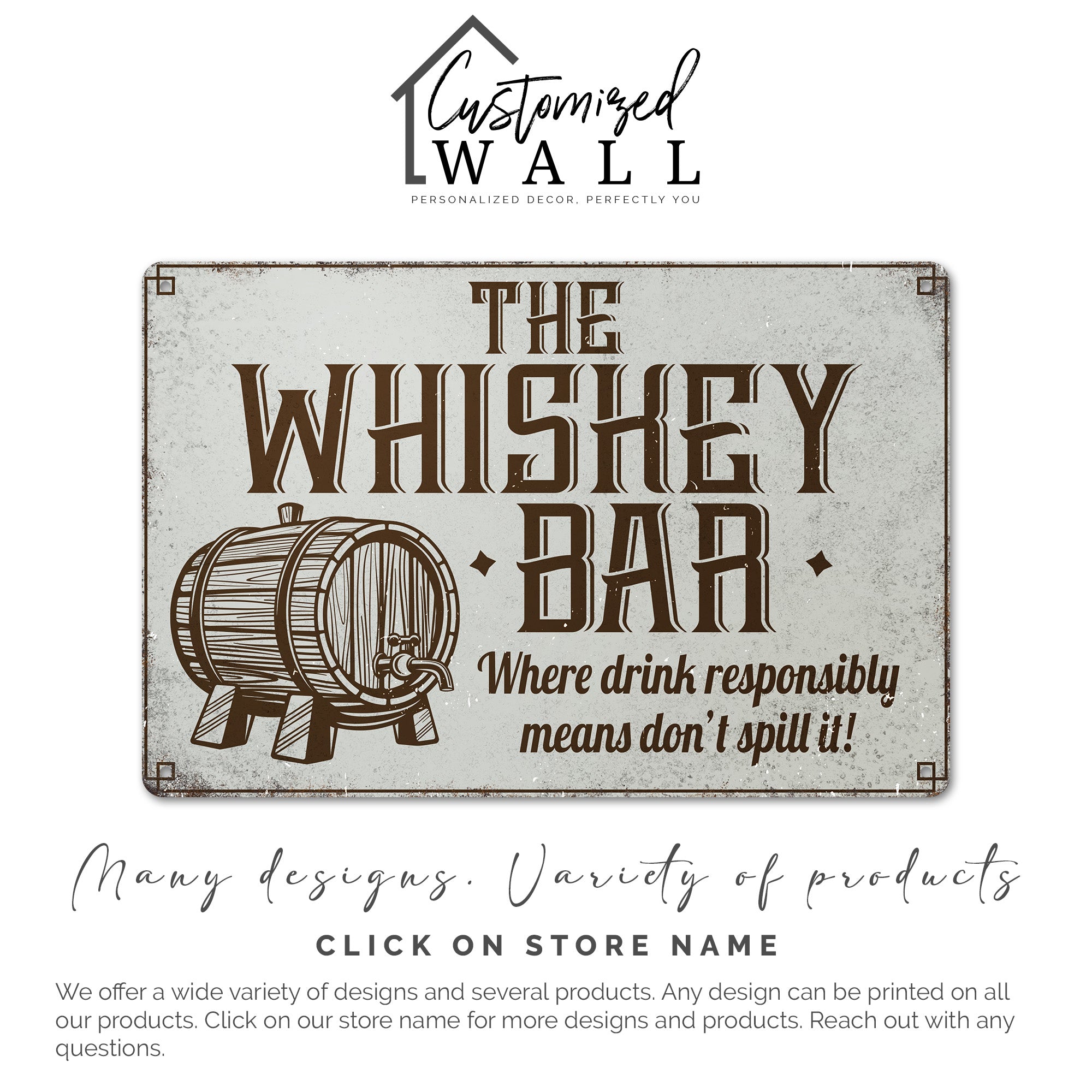 Personalized Rustic Whiskey Bar Metal Sign – Perfect Custom Gift for Whiskey Lovers and Home Bars - Image 4