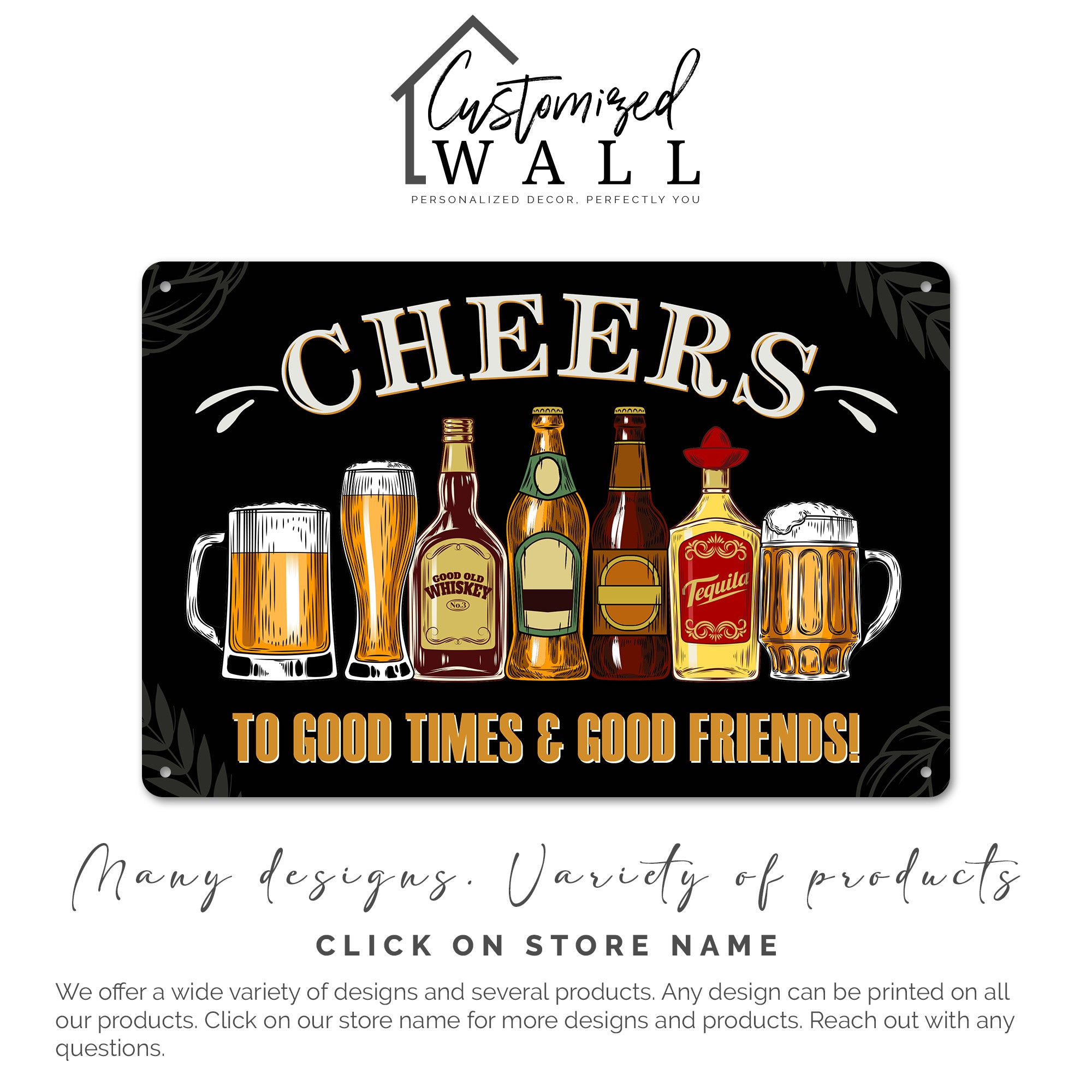 Personalized Cheers Metal Sign - Custom Bar Decor for Good Times with Friends - Image 7