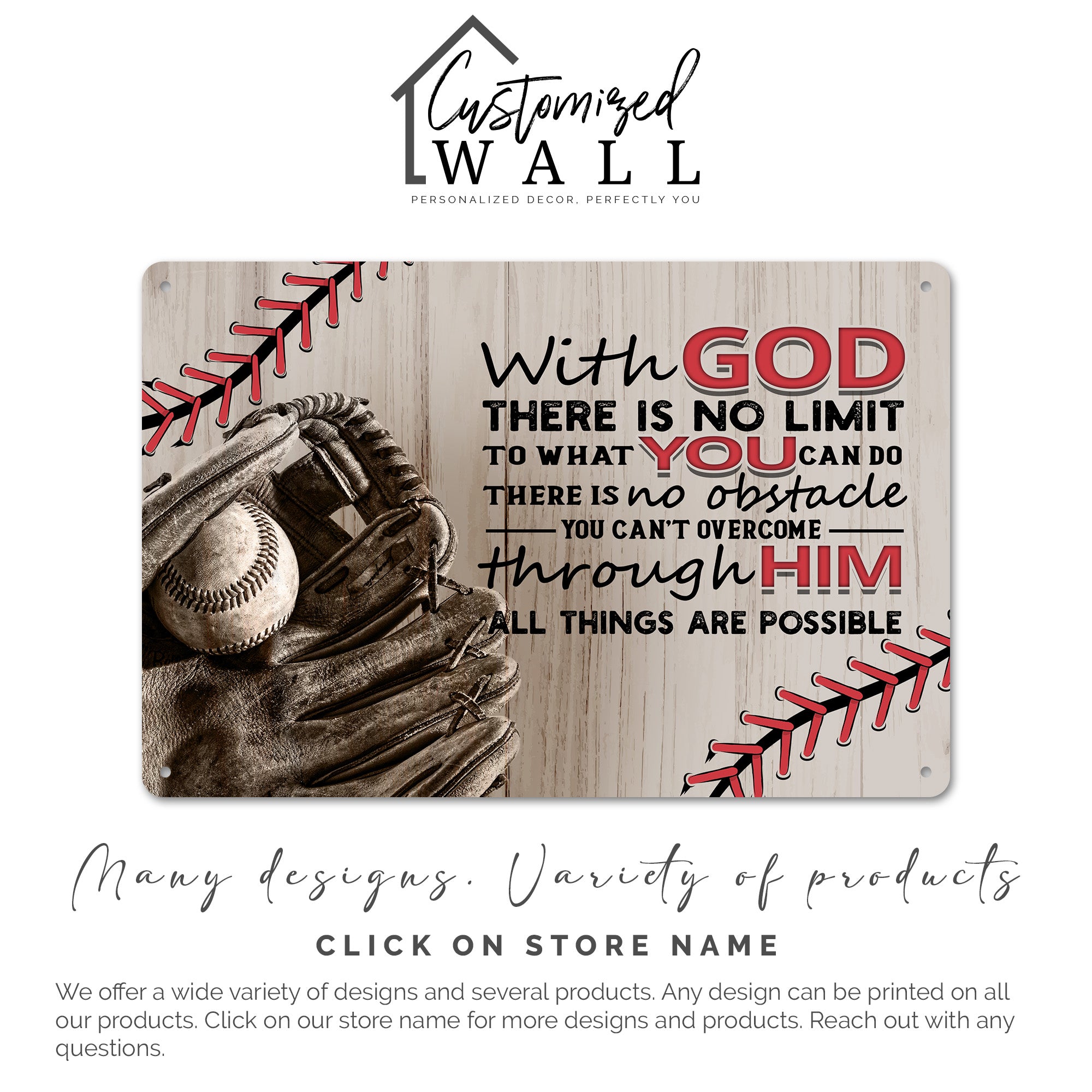 Personalized Inspirational Metal Sign with Baseball Theme - Custom Handmade Gift for Sports Lovers and Motivational Decor - Image 7