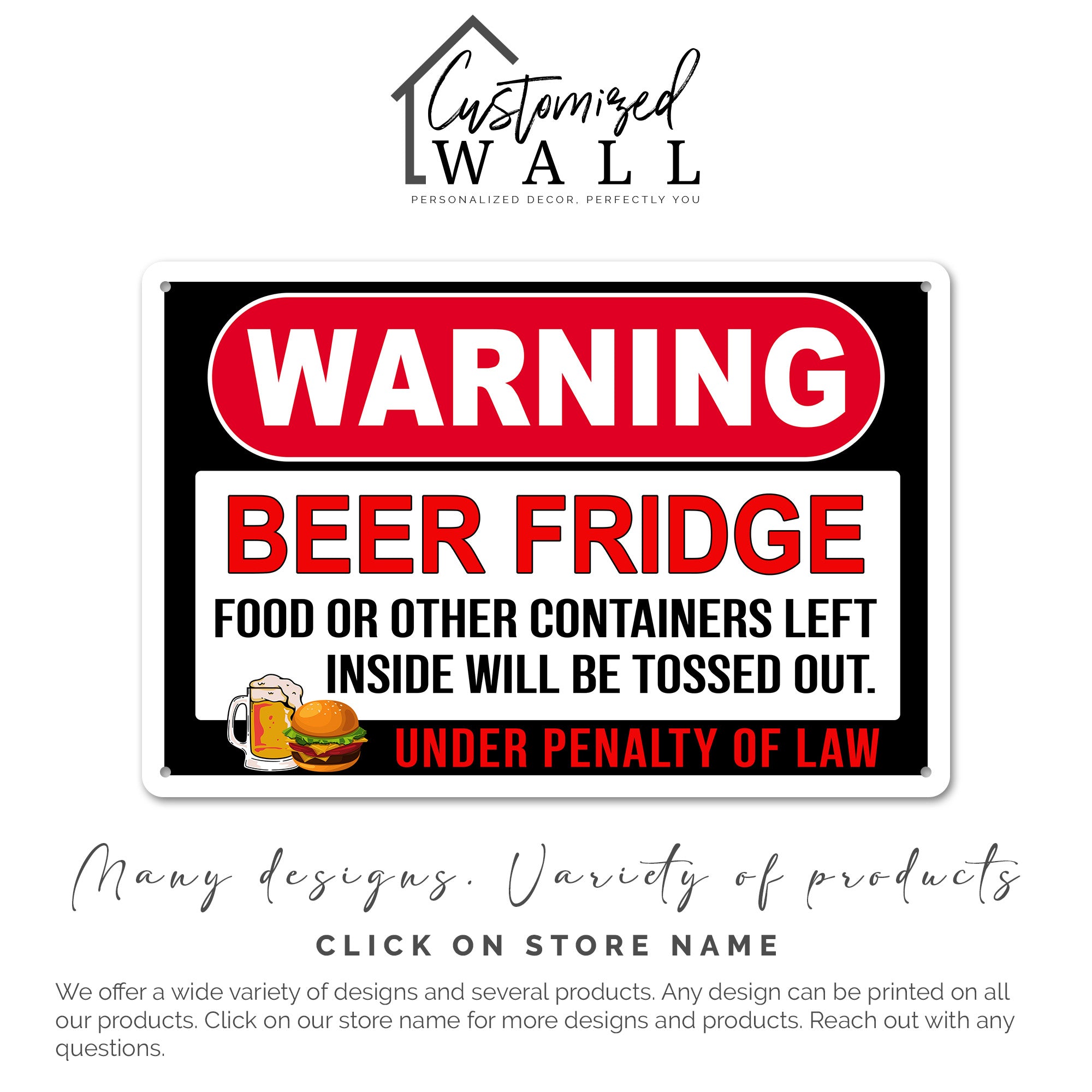 Customizable Vintage-Style Beer Fridge Sign - Personalized Metal Sign for Home Bars and Man Caves, Ideal for Beer Lovers and Unique Gift - Image 7