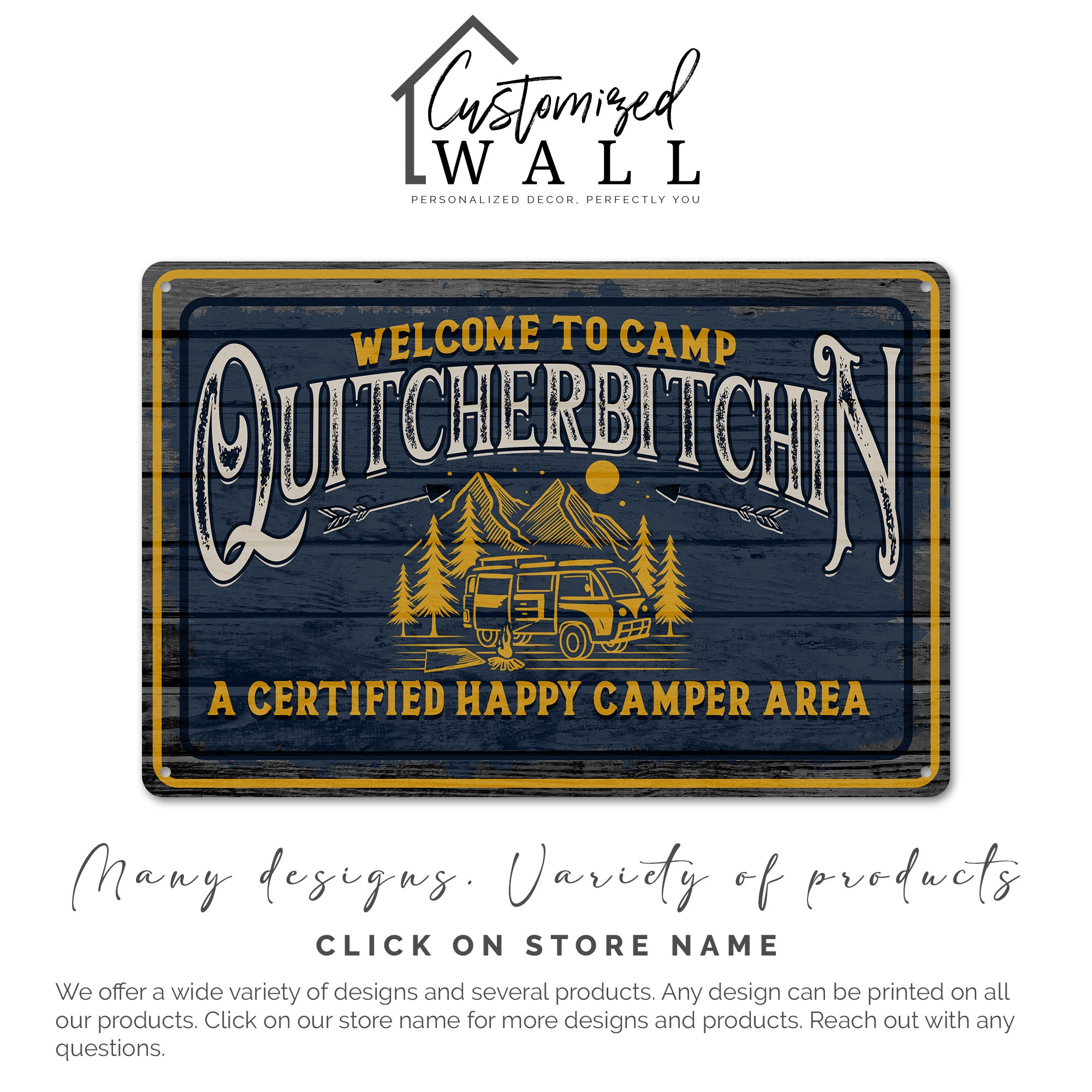 Personalized Camp Quitcherbitchin Metal Sign - Vintage Design for Happy Campers and Outdoor Enthusiasts - Image 7
