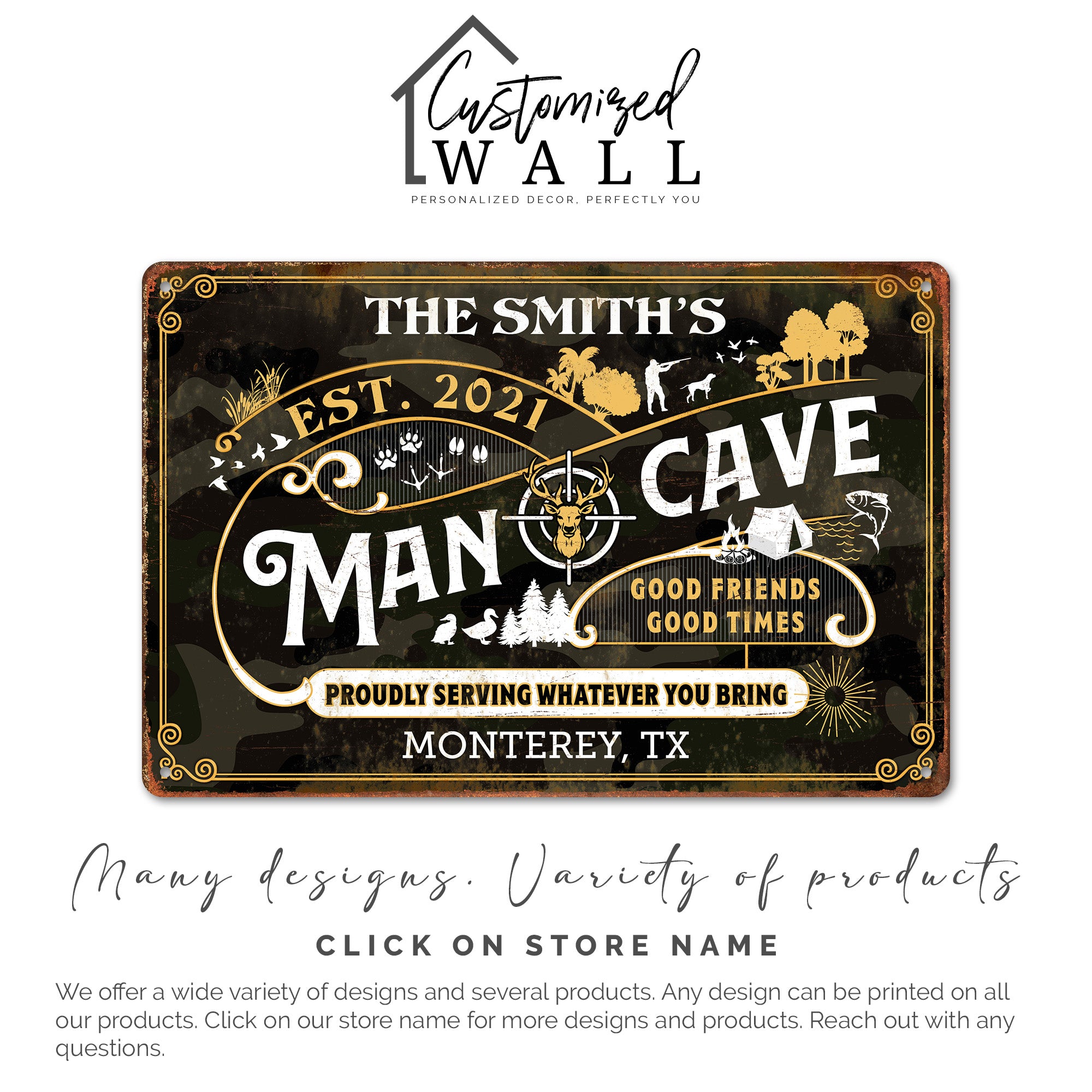 Personalized Rustic Metal Sign for Man Cave – Custom Family Name, Established Date, and Location - Image 6