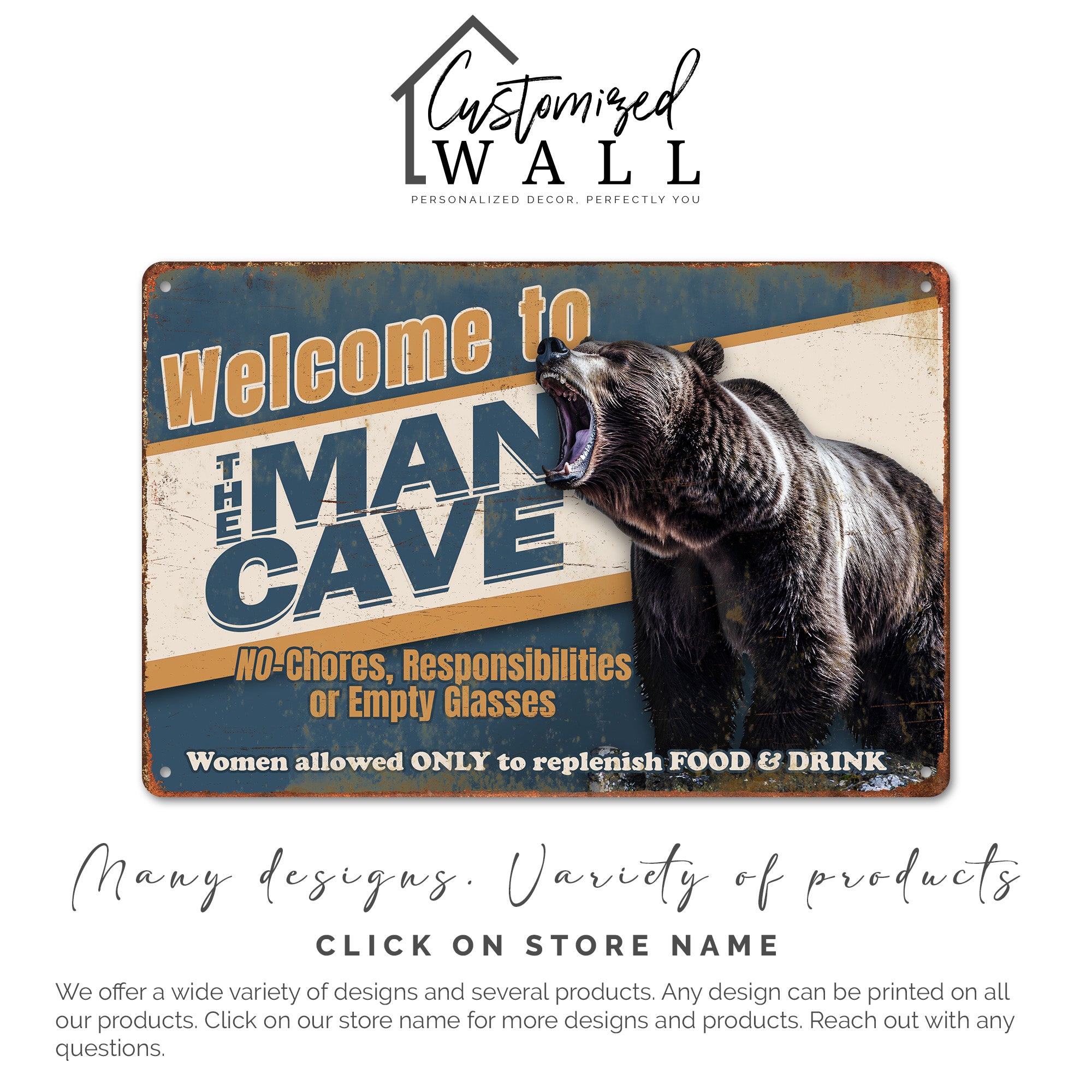 Personalized Rustic Metal Man Cave Sign – Customizable Retro Decor for Him, Perfect Gift for Birthdays, Father's Day, and More - Image 6