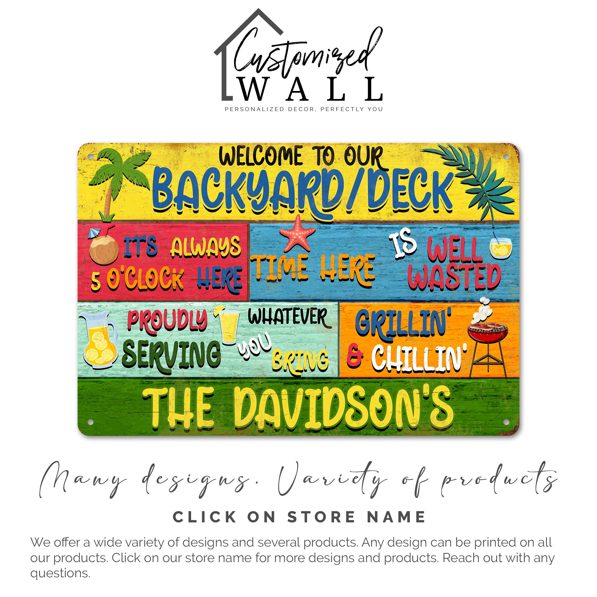 Personalized Backyard Deck Metal Sign - Custom Family Name Outdoor Decor for Grill Masters & Chillers - Image 6