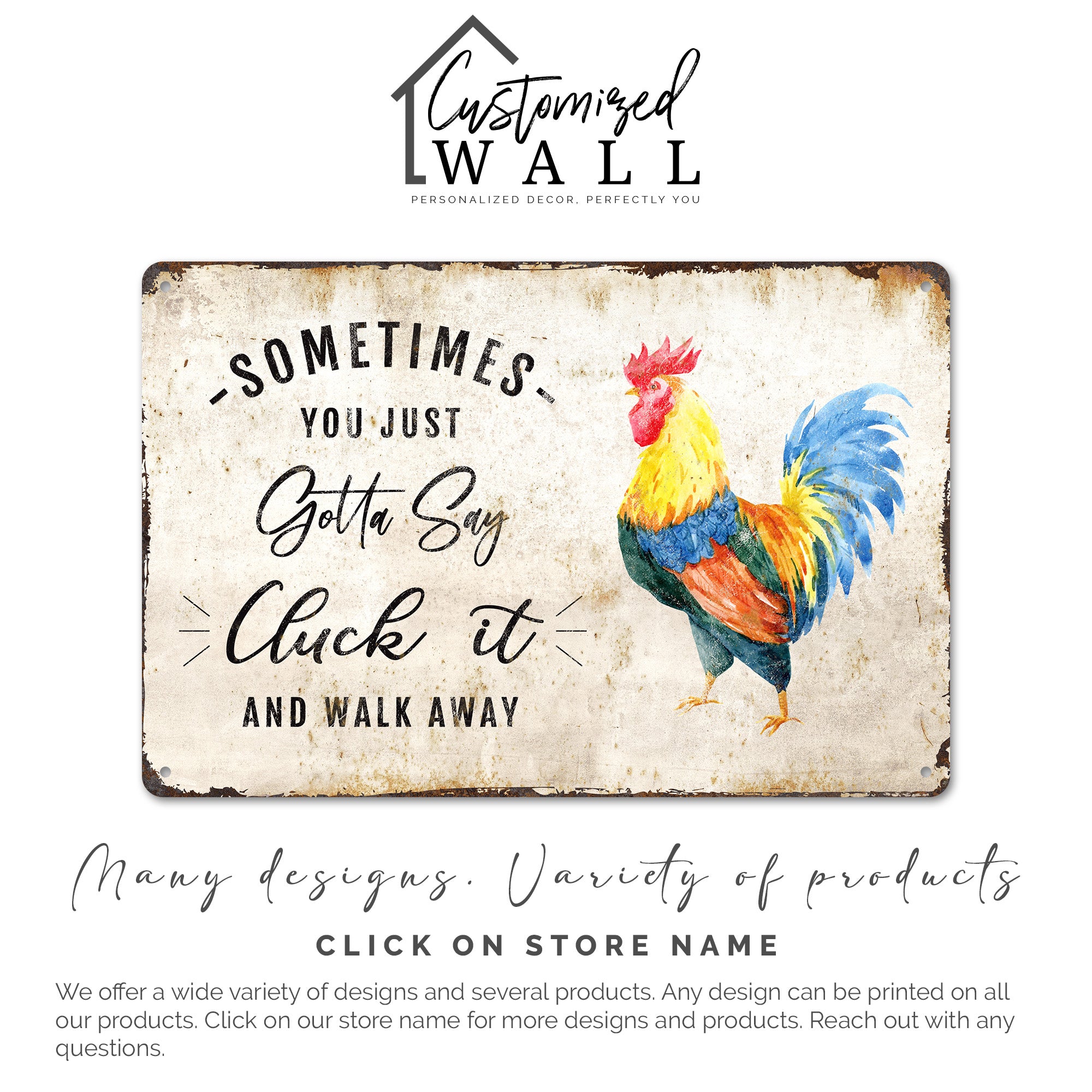 Personalized "Cluck It" Rustic Farmhouse Metal Sign - Perfect Handmade Farmhouse Decor & Unique Gift for Humor Lovers - Image 4