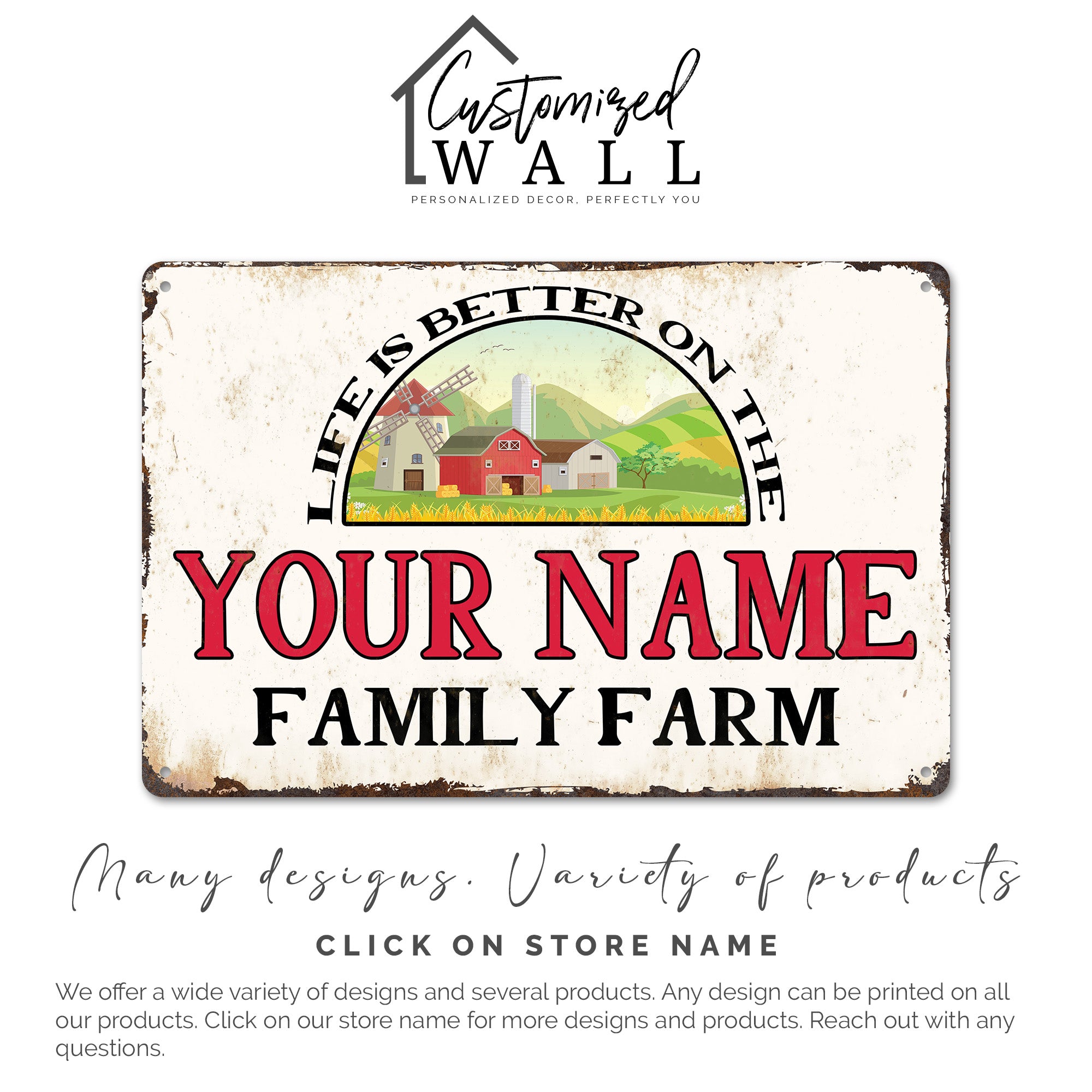 Personalized Rustic Metal Farm Sign - Custom Family Name, Charming Farmhouse Decor, Ideal Gift for Farm Lovers - Image 4