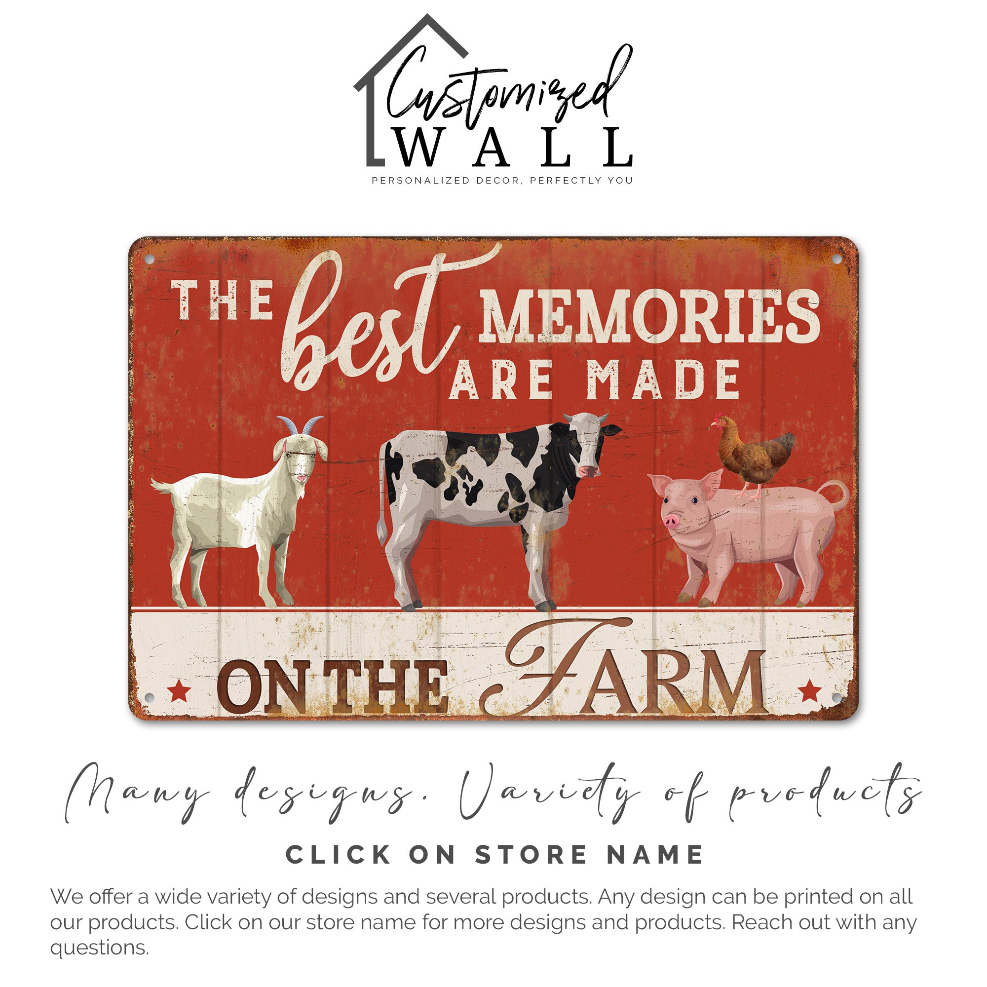 Personalized Rustic Farmhouse Metal Sign – Best Memories Made on the Farm | Custom Gift for Animal Lovers and Farmhouse Decor - Image 6