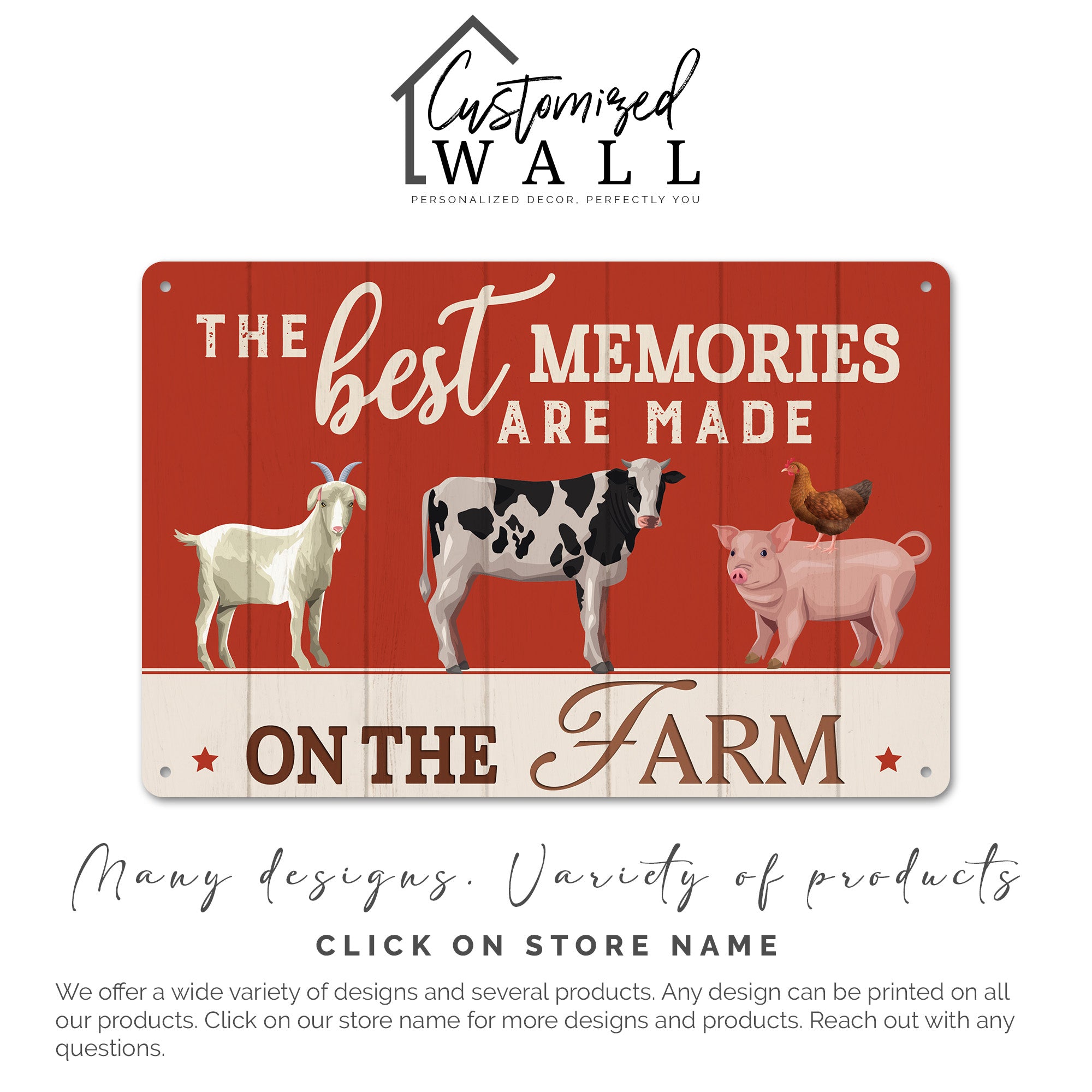 Personalized Rustic Farmhouse Metal Sign – Best Memories Made on the Farm | Custom Gift for Animal Lovers and Farmhouse Decor - Image 7
