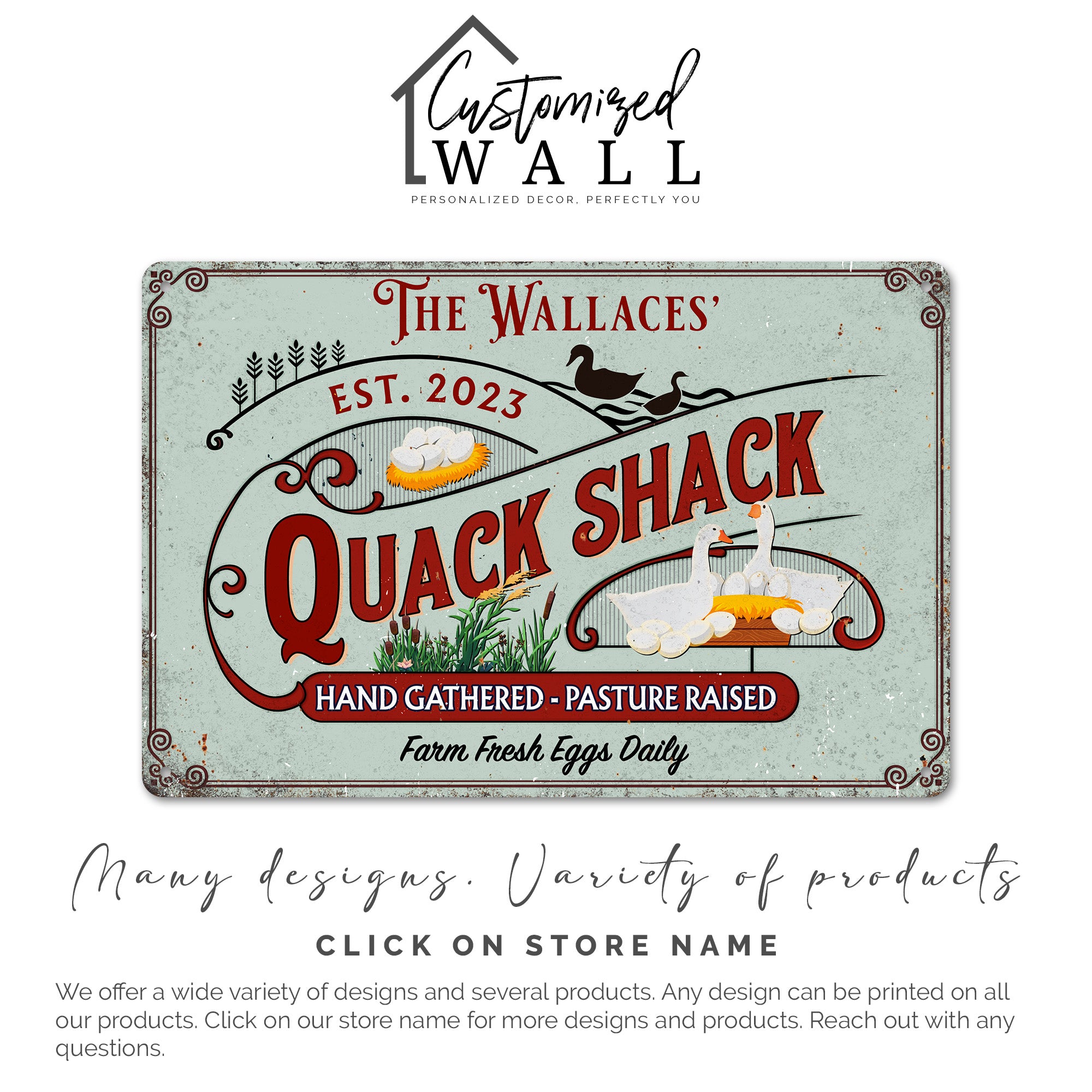 Personalized Duck Farm Metal Sign – Custom Quack Shack Decor for Farmhouse Lovers, Perfect for Family Gifts - Image 6