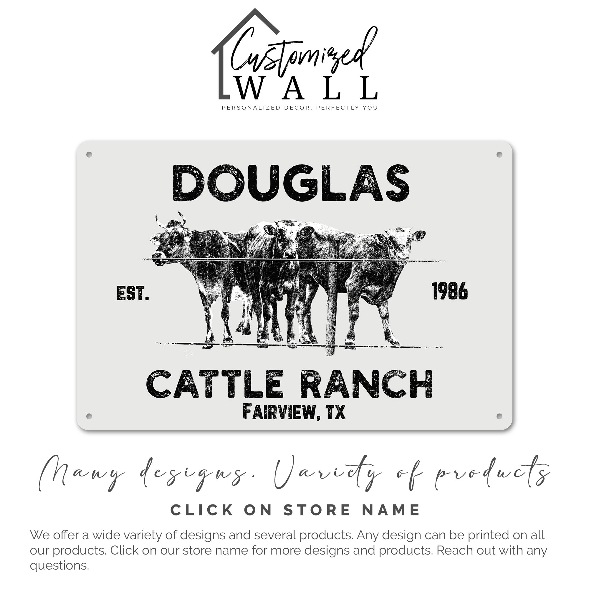 Personalized Rustic Metal Cattle Ranch Sign - Custom Farmhouse Decor for Ranch Enthusiasts, Established Date Included - Image 7